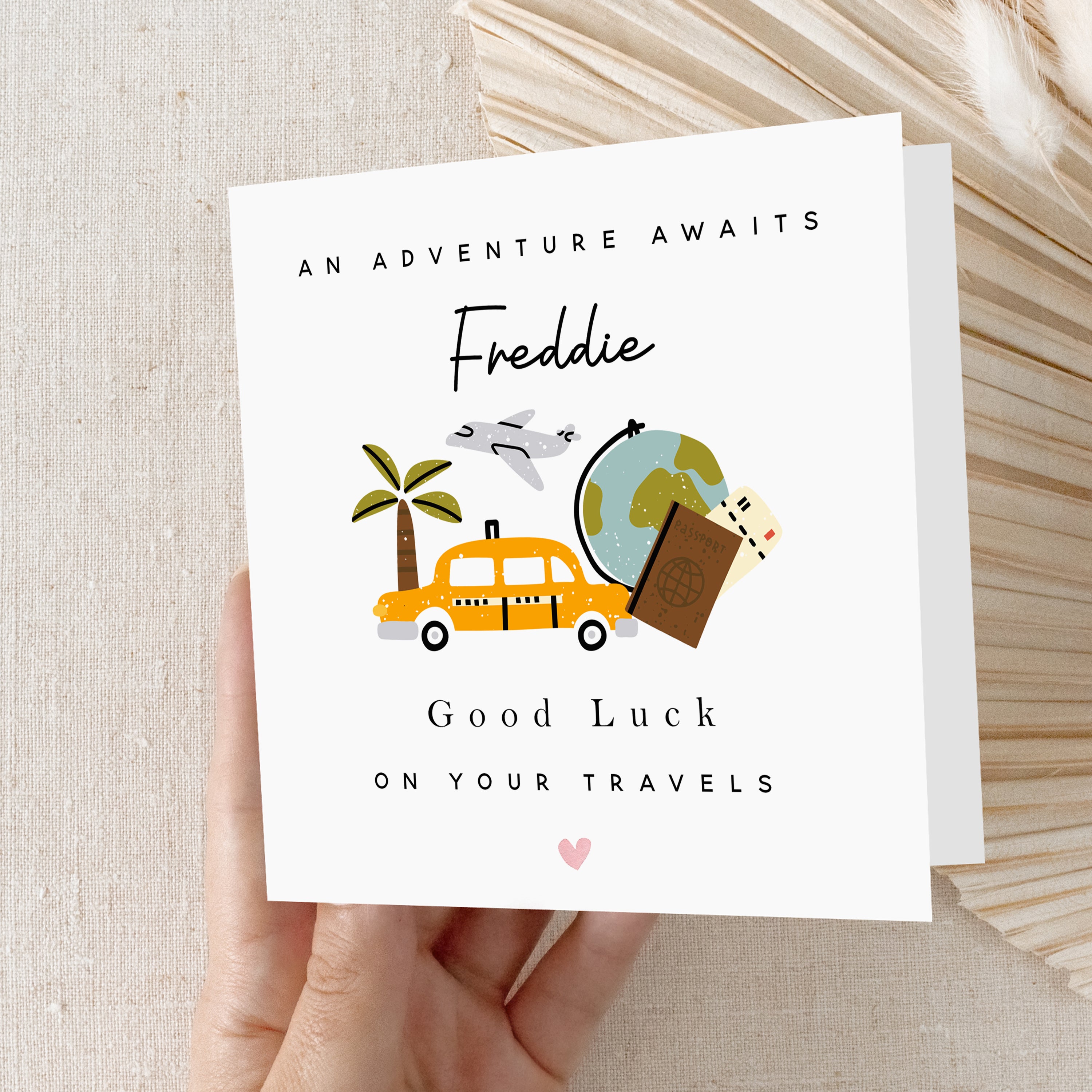 Personalised Good Luck Travelling Card