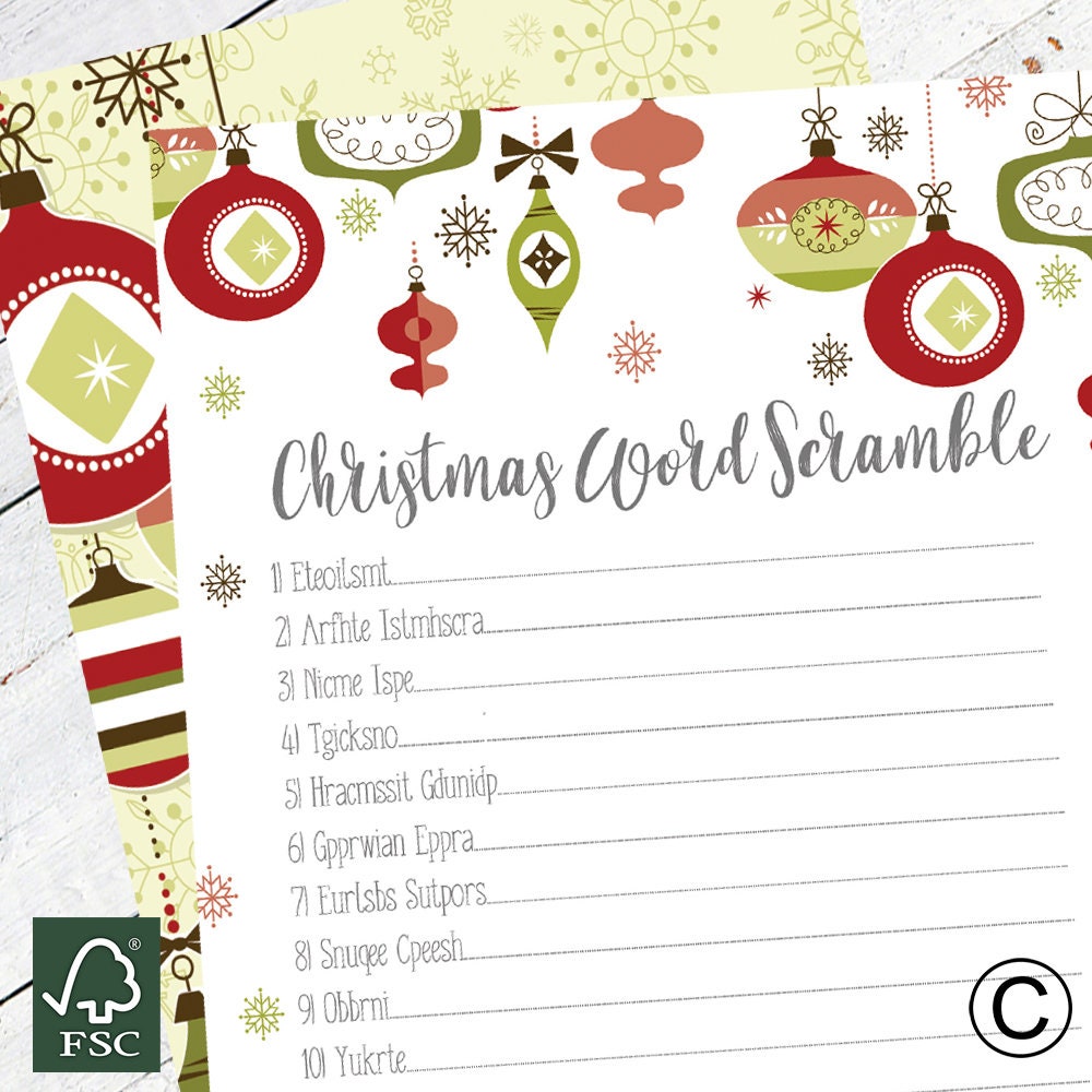 Christmas Word Scramble Game