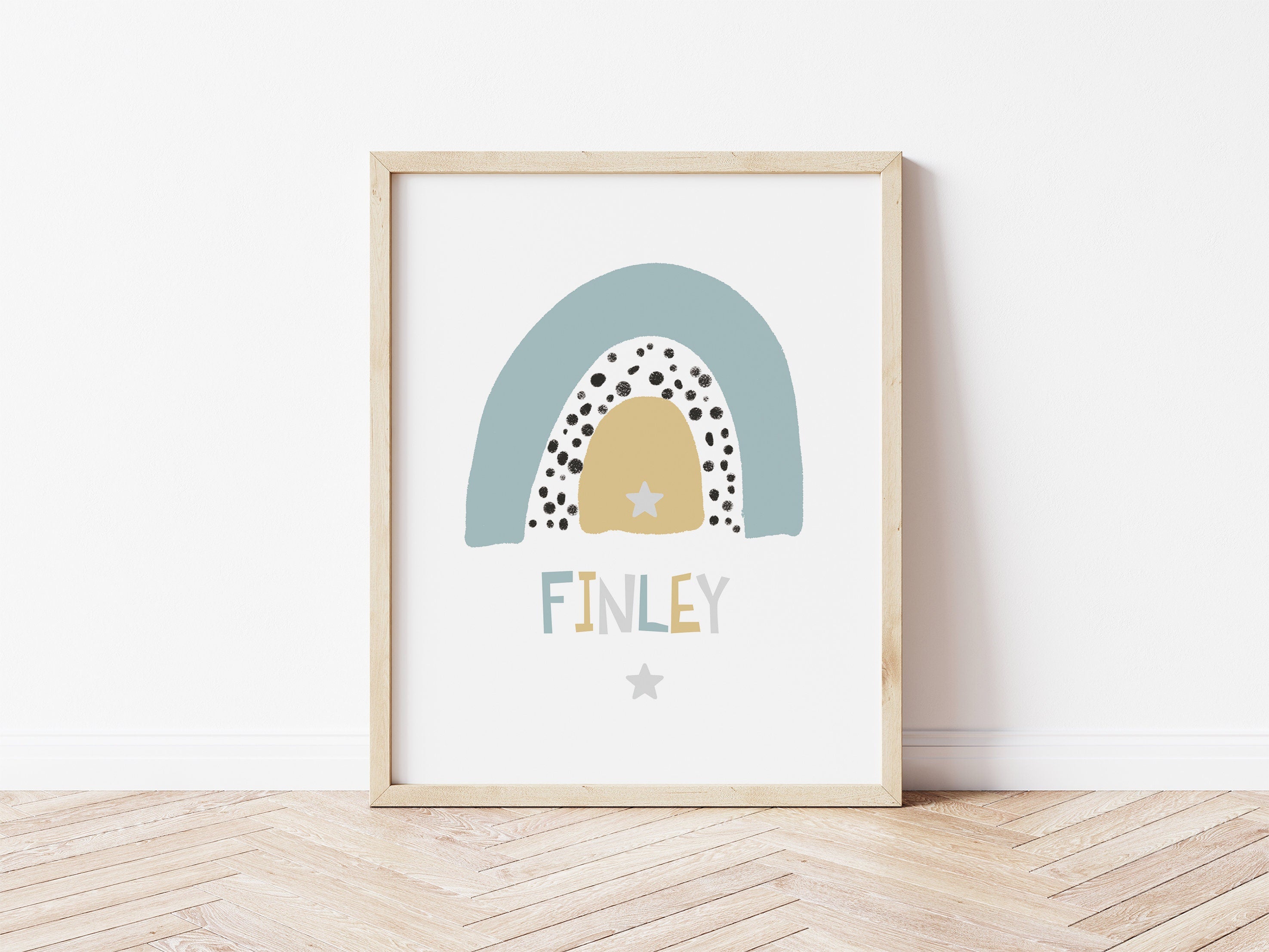 Personalised Rainbow Scandi Name Print