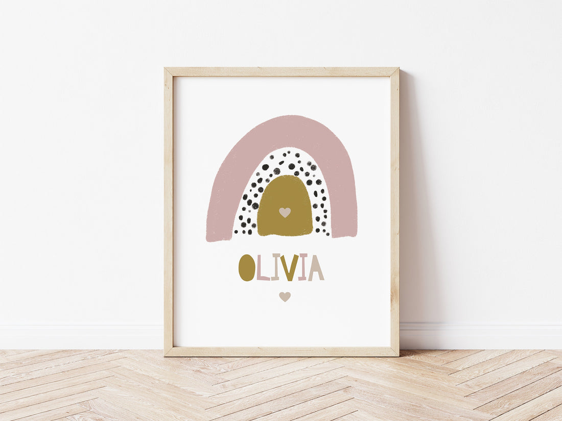 Personalised Rainbow Scandi Name Print