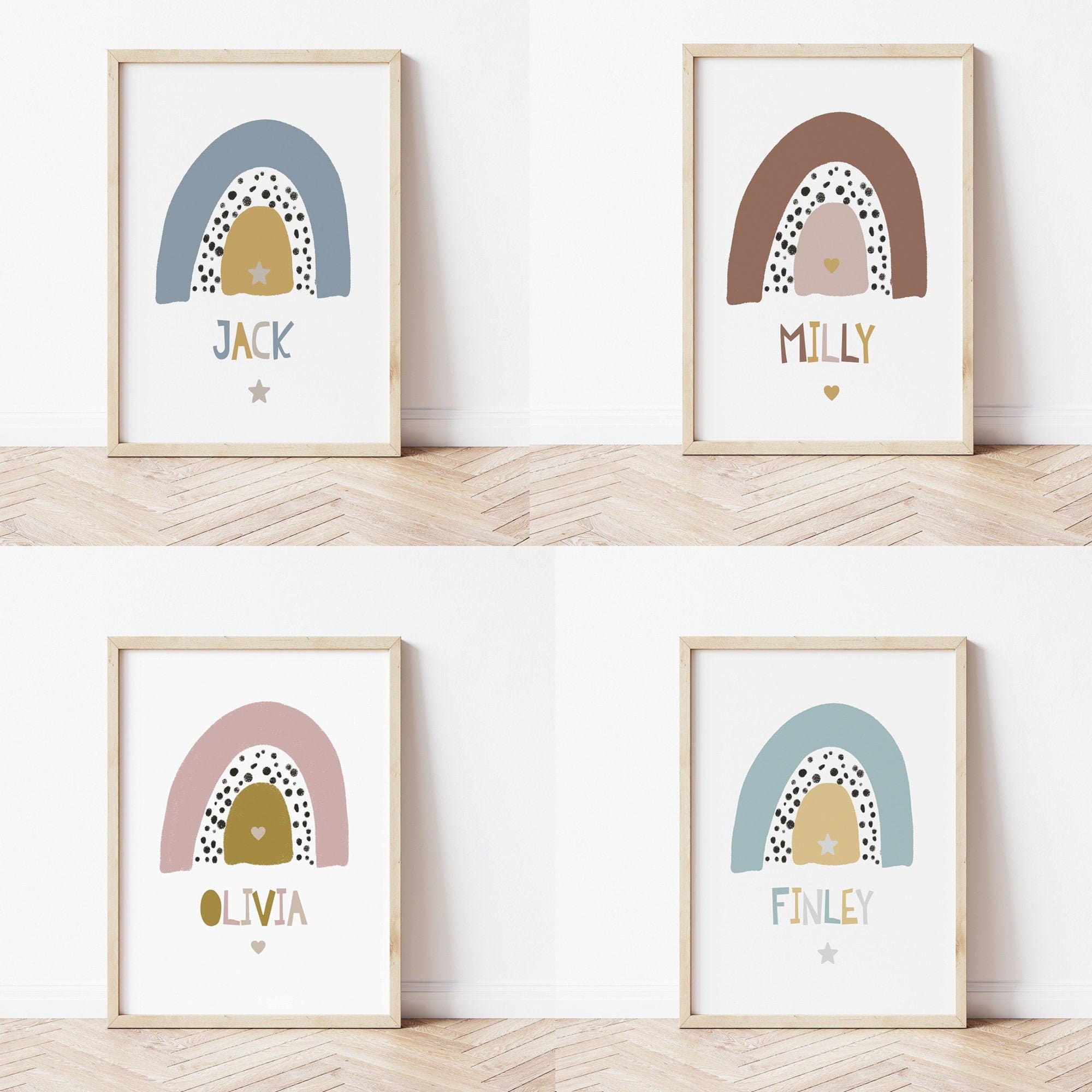 Personalised Rainbow Scandi Name Print