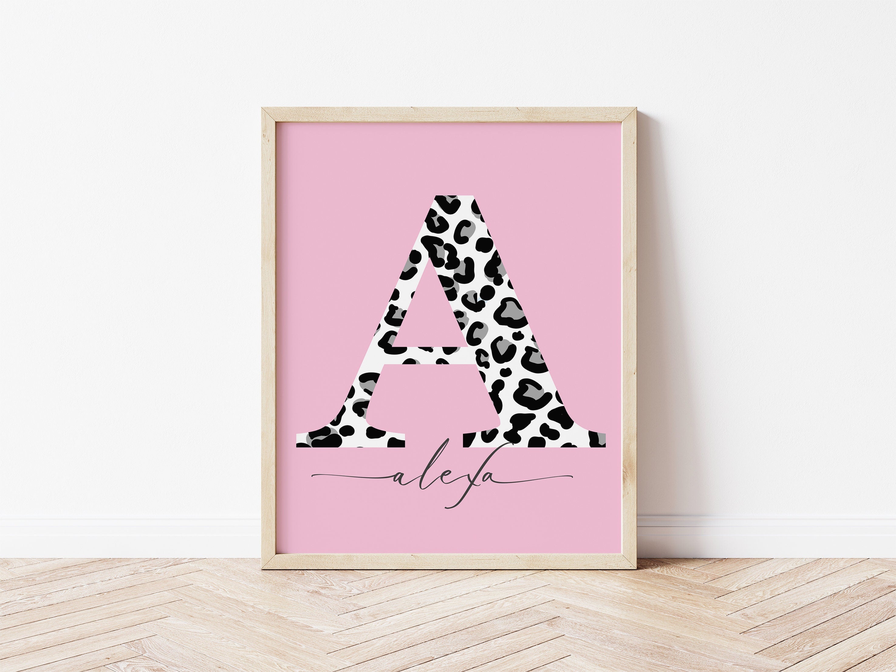 personalised leopard print name Print