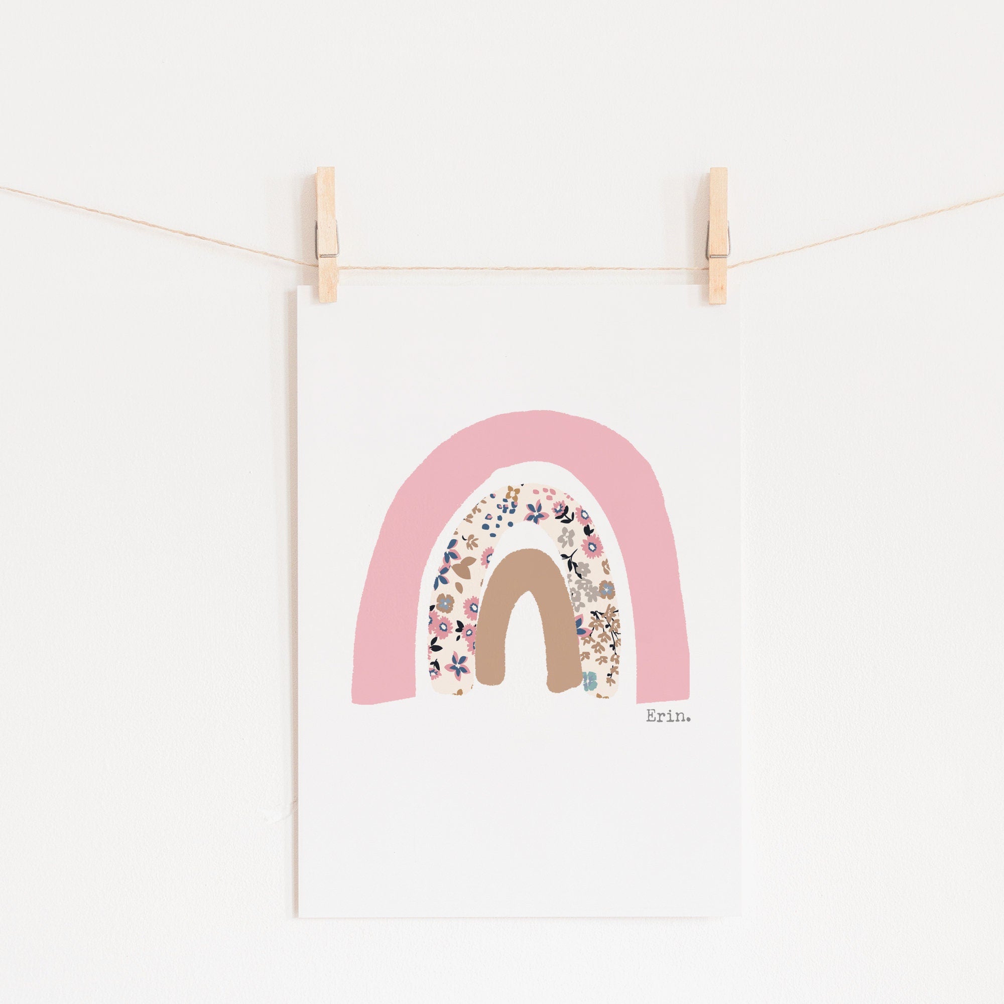 Personalised ditsy Rainbow Print