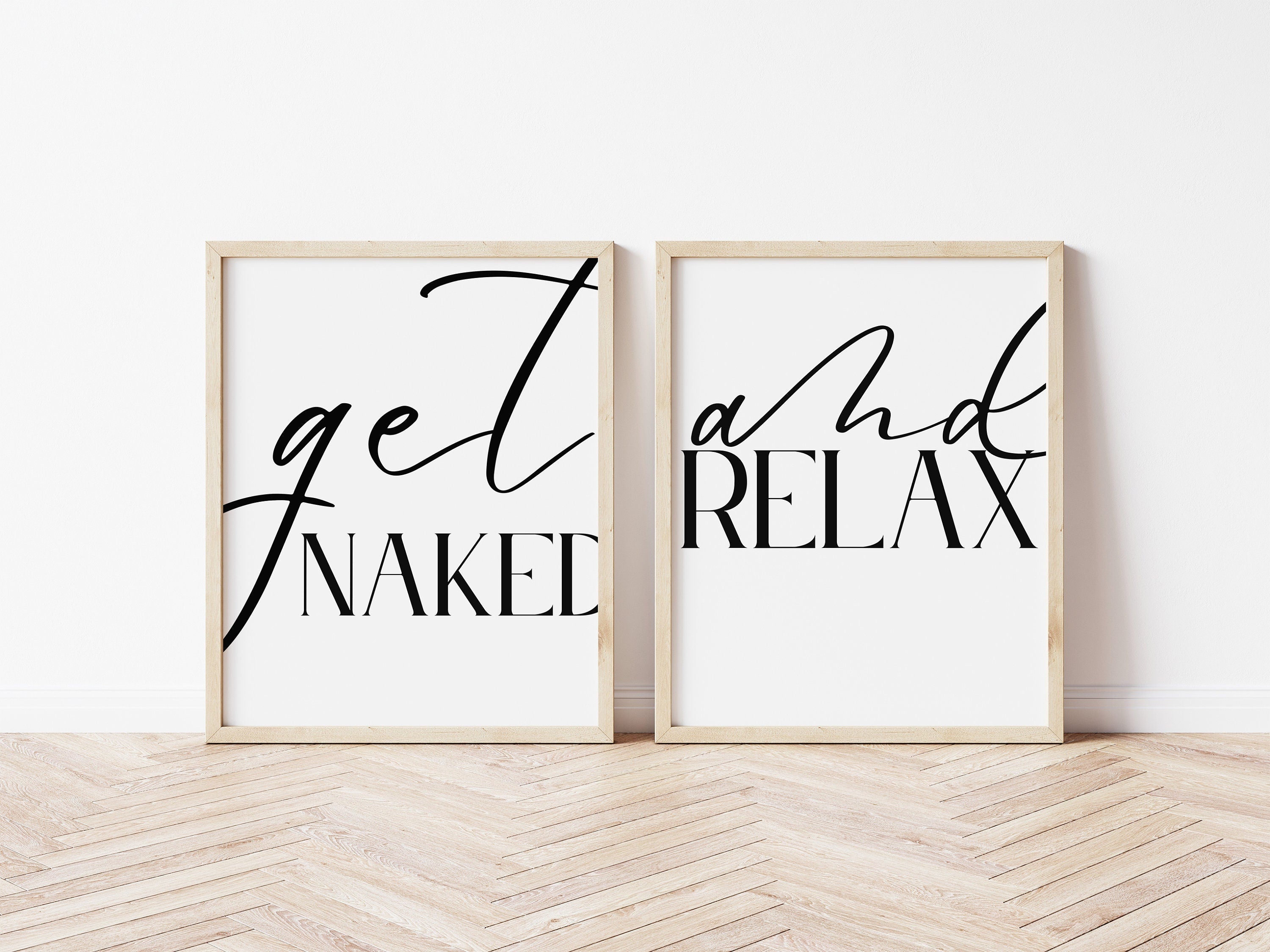 Get Naked & Relax Bathroom Prints Double Pack