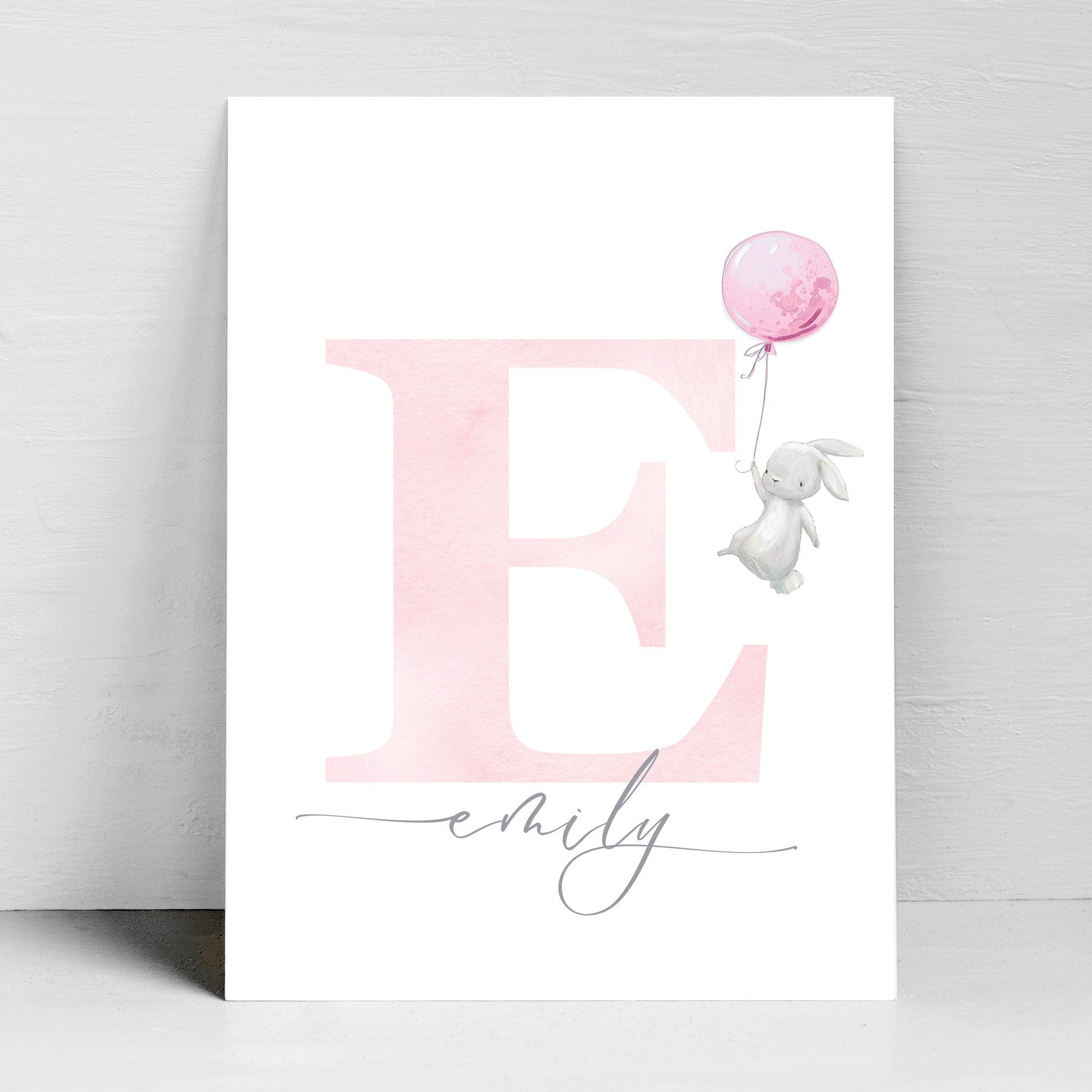 Personalised Cute Rabbit Name Print