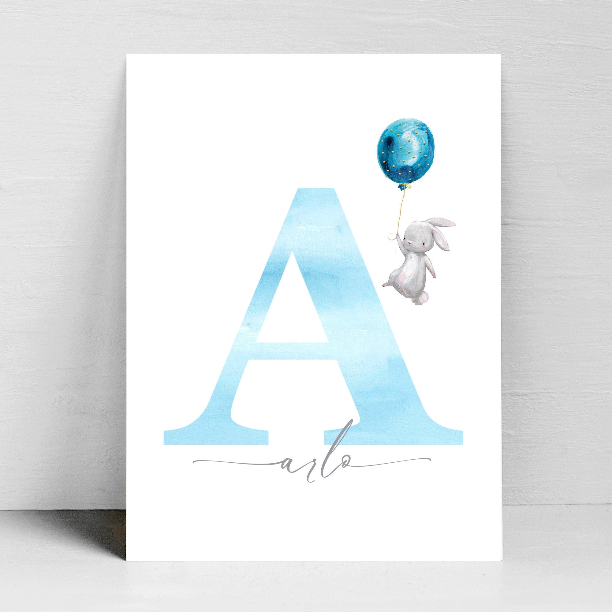 Personalised Cute Rabbit Name Print