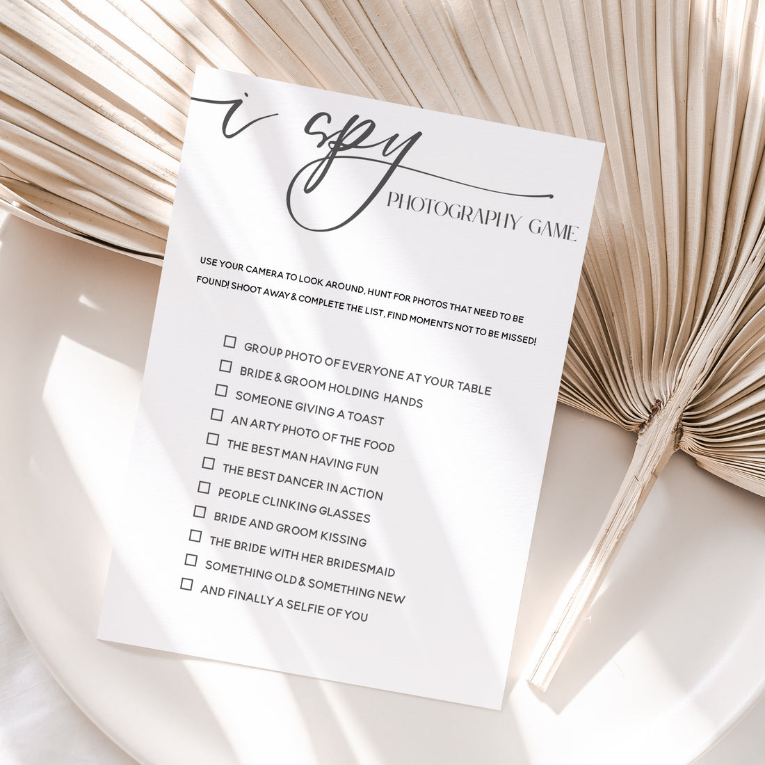 elegant white Wedding I Spy Game