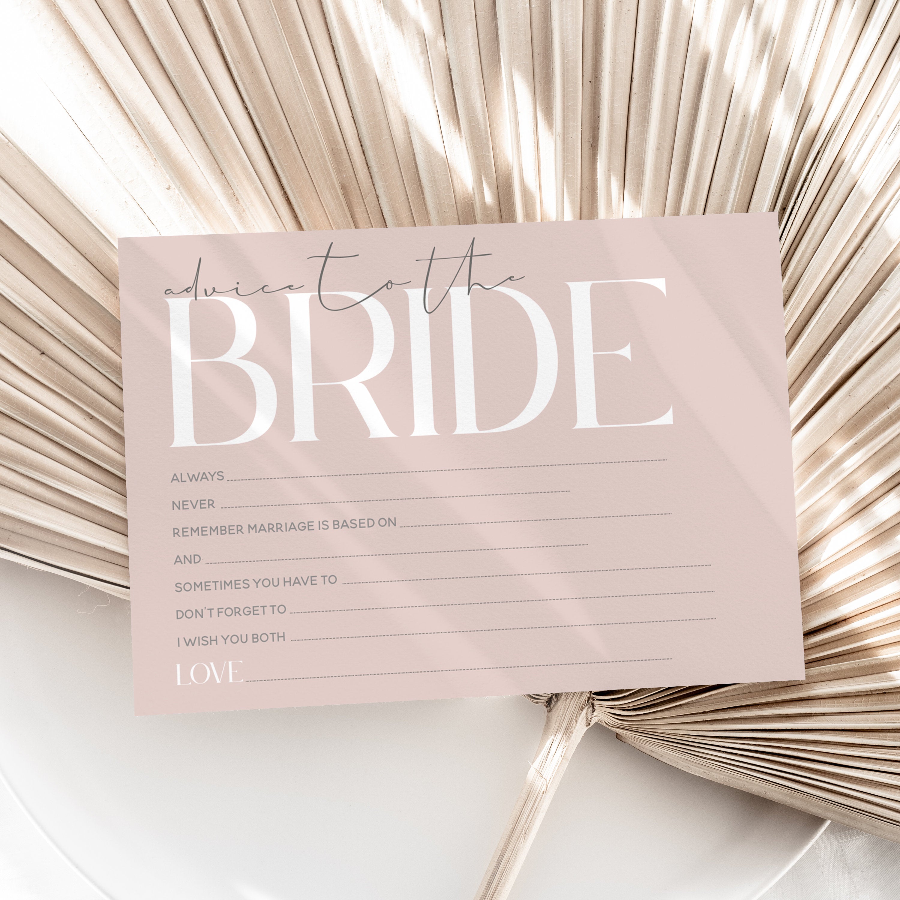Blush Advice To The Bride Cards