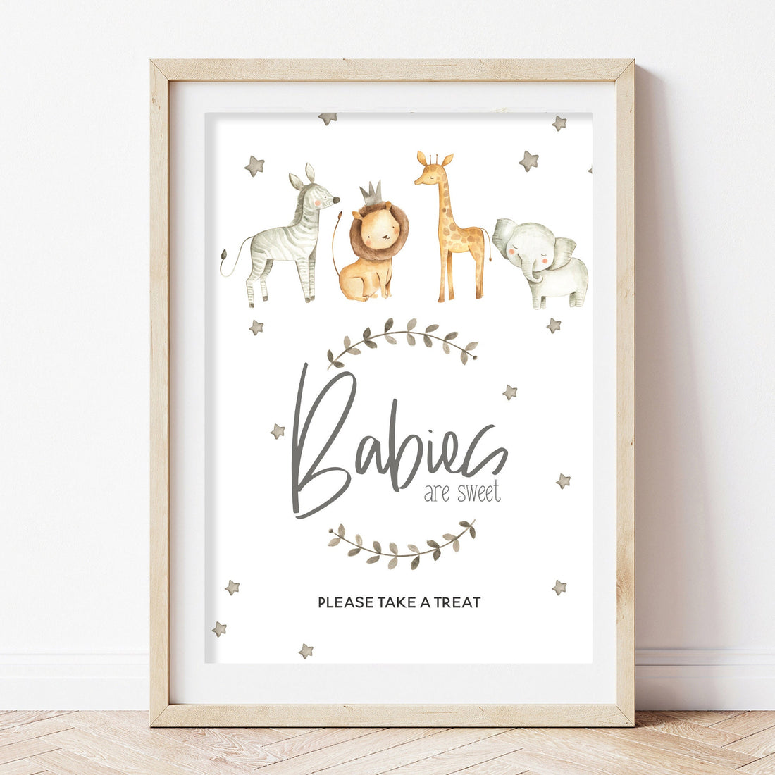 Cute Watercolour Safari Babies Are Sweet Baby Shower Sign