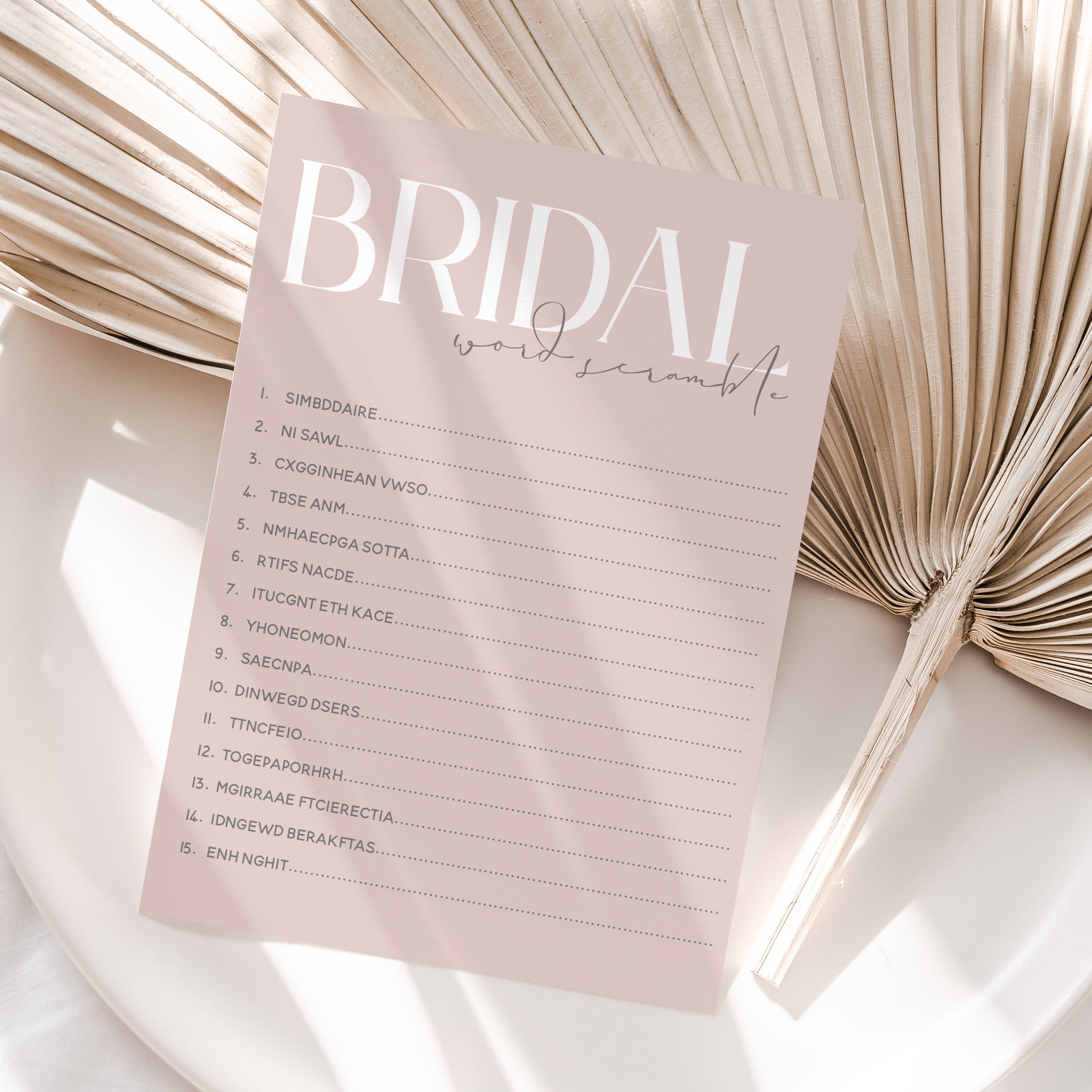 Blush Hen Word Scramble Game Cards