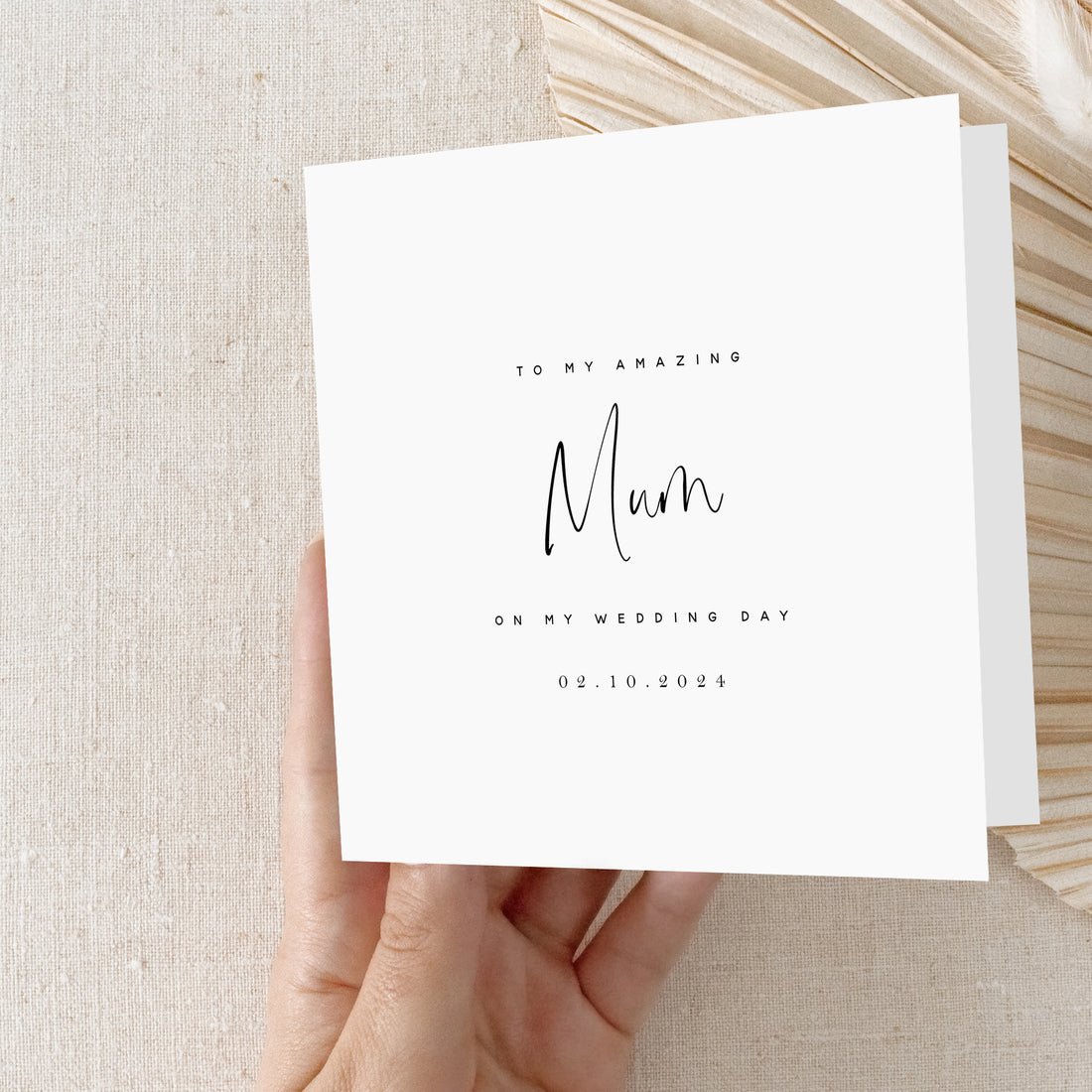 Personalised Card To My Mum On My Wedding Day