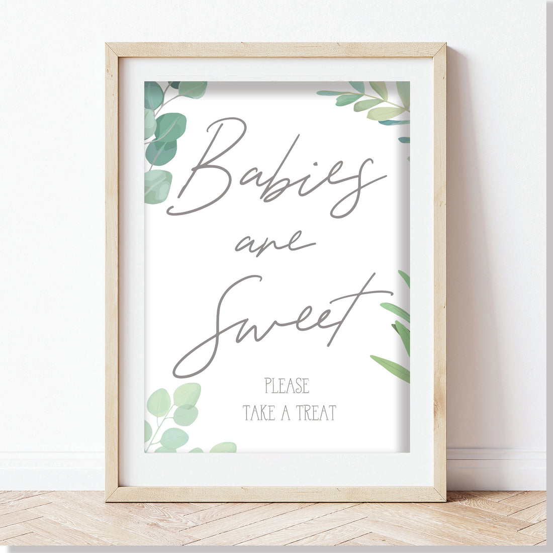 BOTANICAL Green Baby Shower Signs Babies Are Sweet