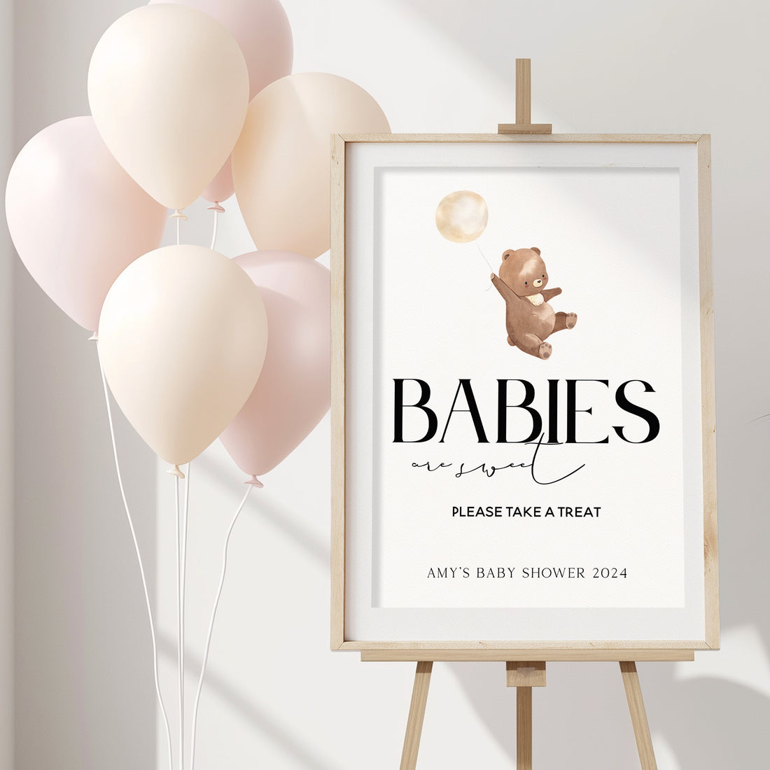 Cute Watercolour Bear Babies Are Sweet Baby Shower Sign