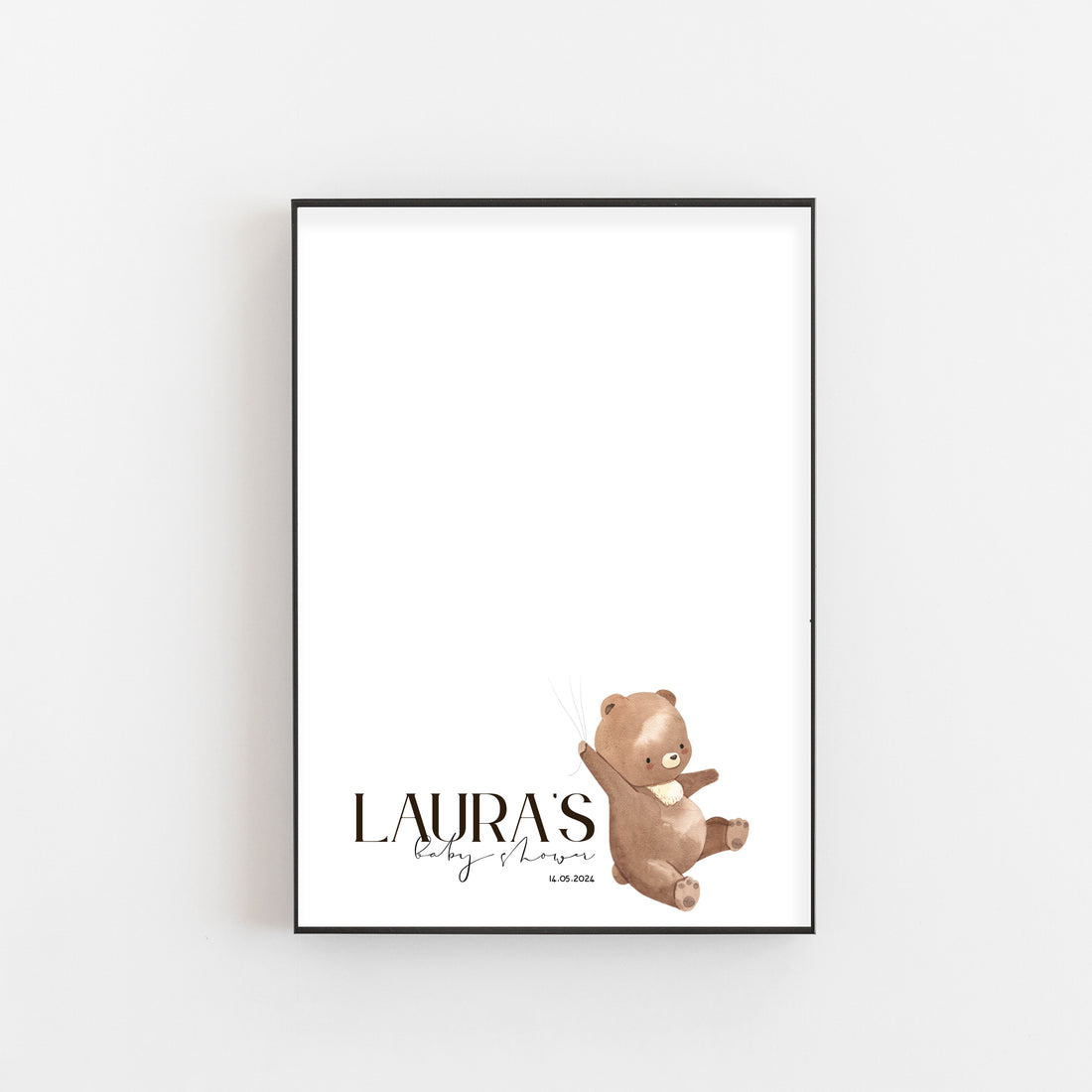 Bear Personalised Fingerprint Tree Guest Book