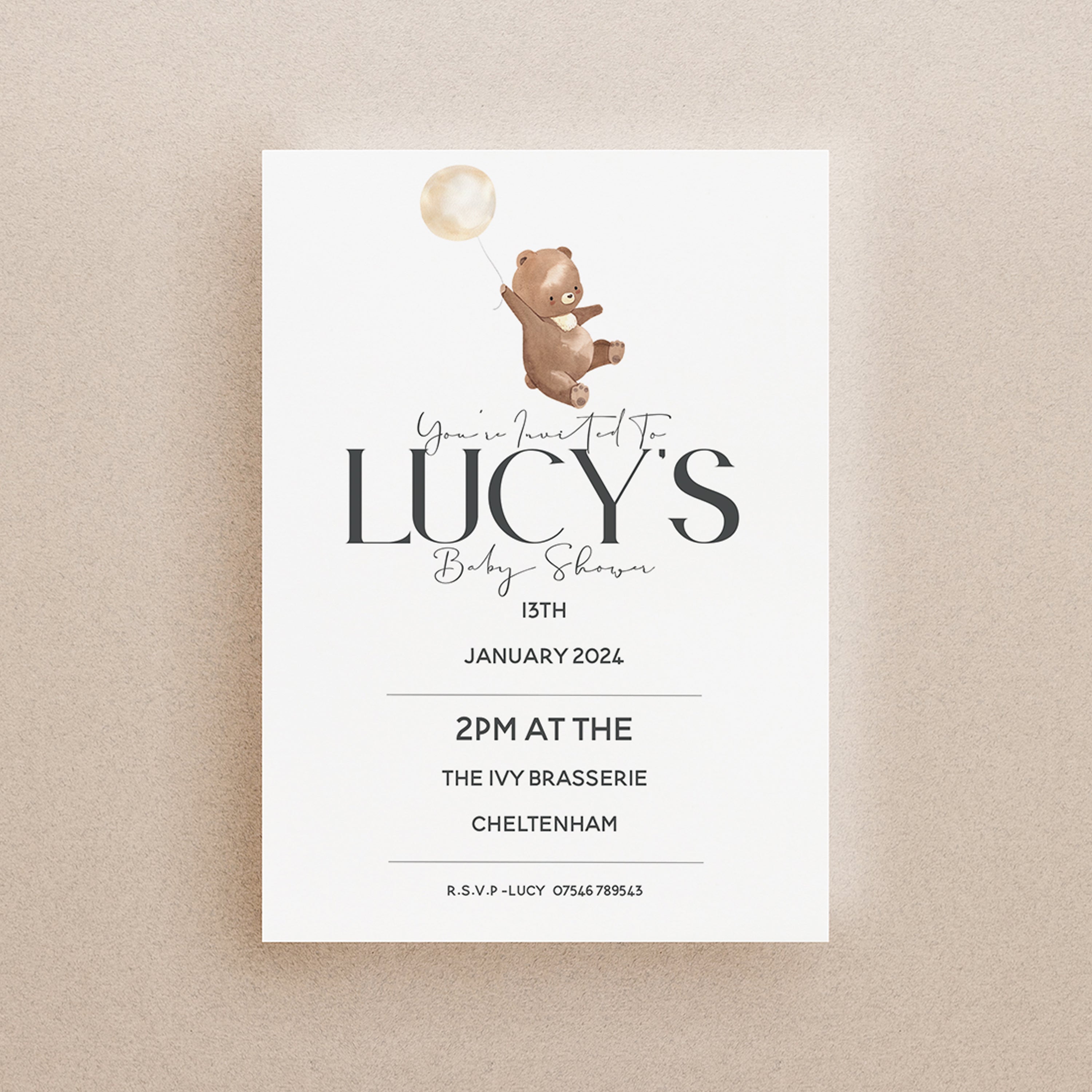 Personalised baby deals shower invitation cards