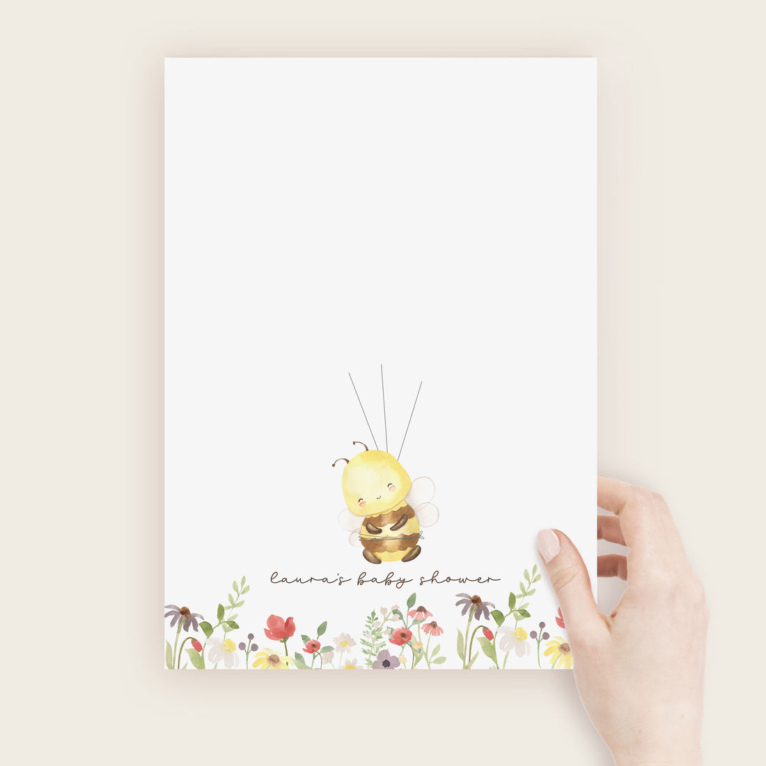 Bumble Bee Personalised Fingerprint Tree Alternative Guest Book