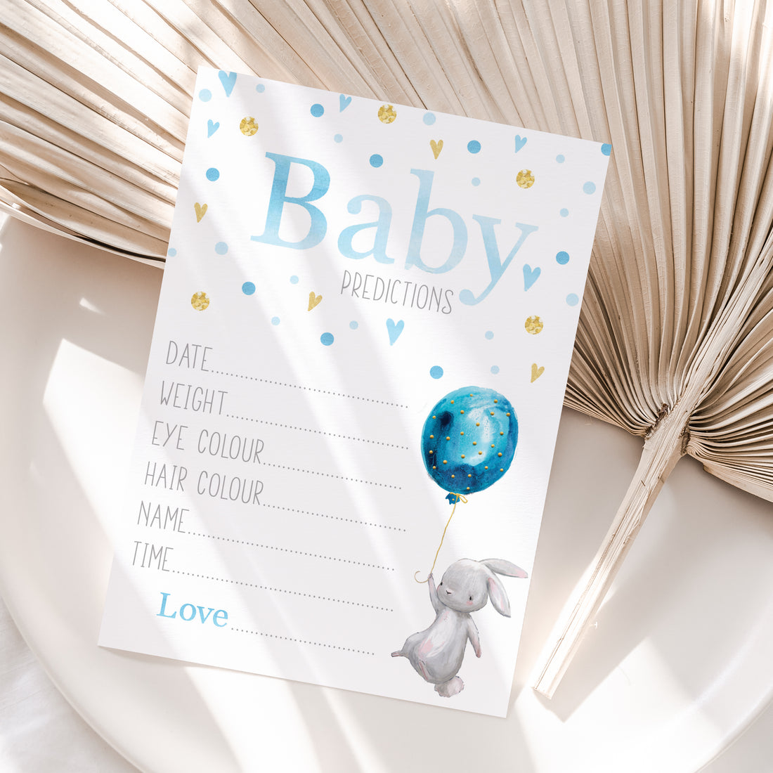 Blue Rabbit Baby Prediction Cards