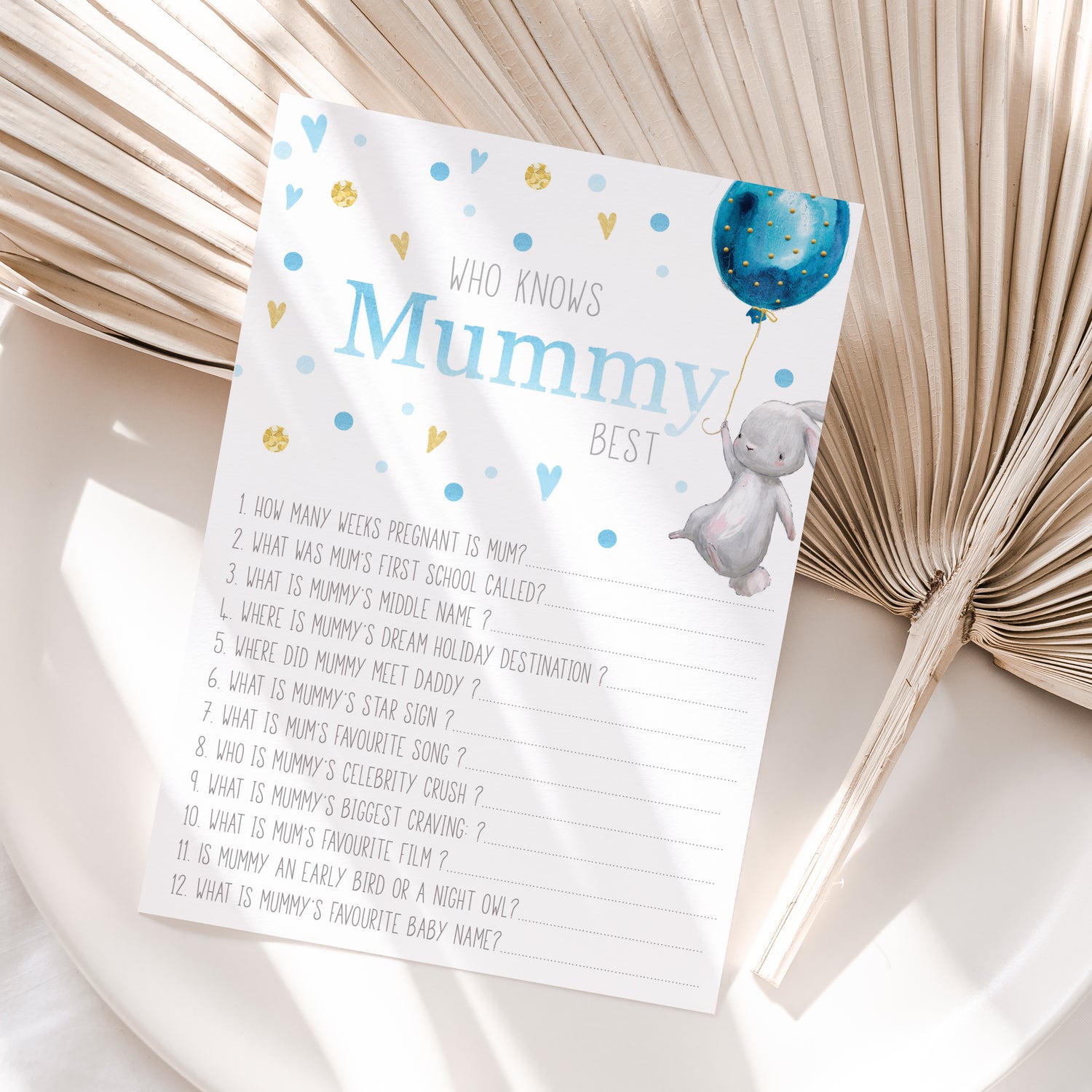 Blue Rabbit Who Knows Mummy Best Cards