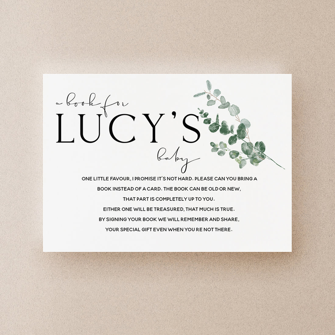 Personalised Botanical Books For Baby Card