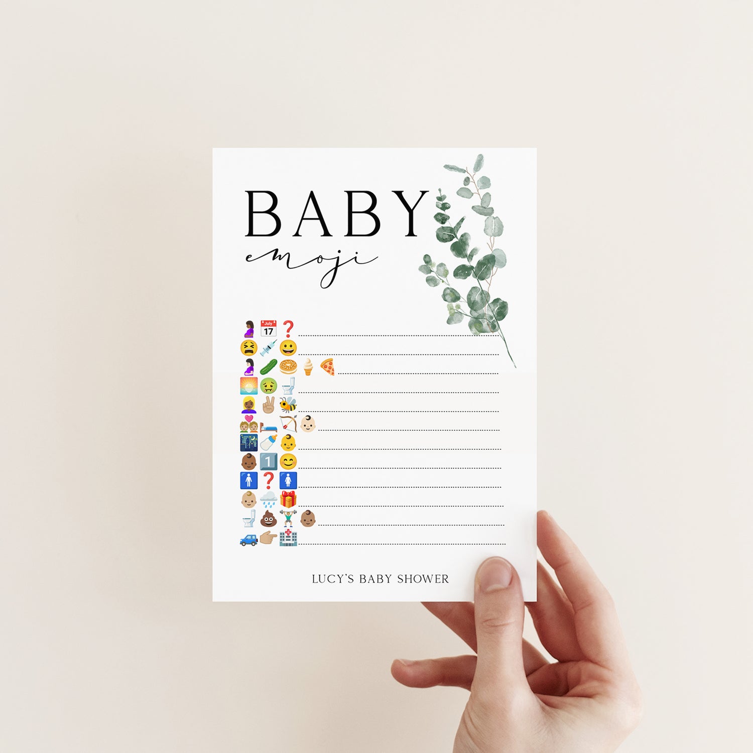 Personalised Botanical Baby Emoji Game