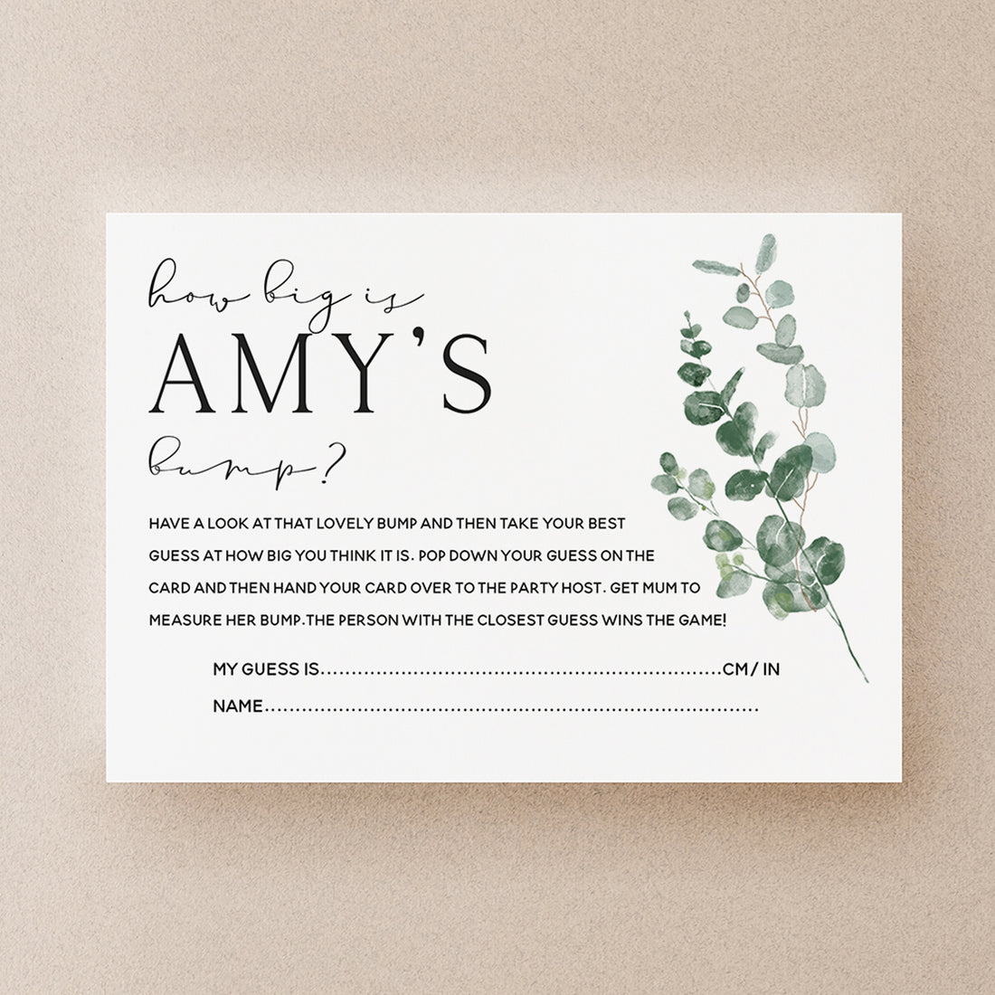 Personalised Botanical How Big Is Mum&