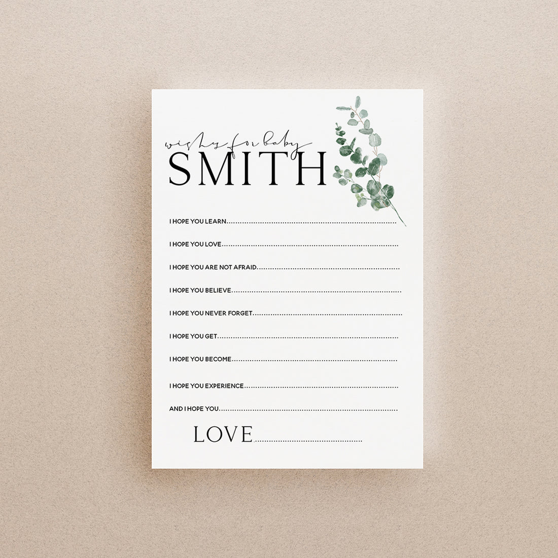 Personalised Botanical Wishes For Baby Game