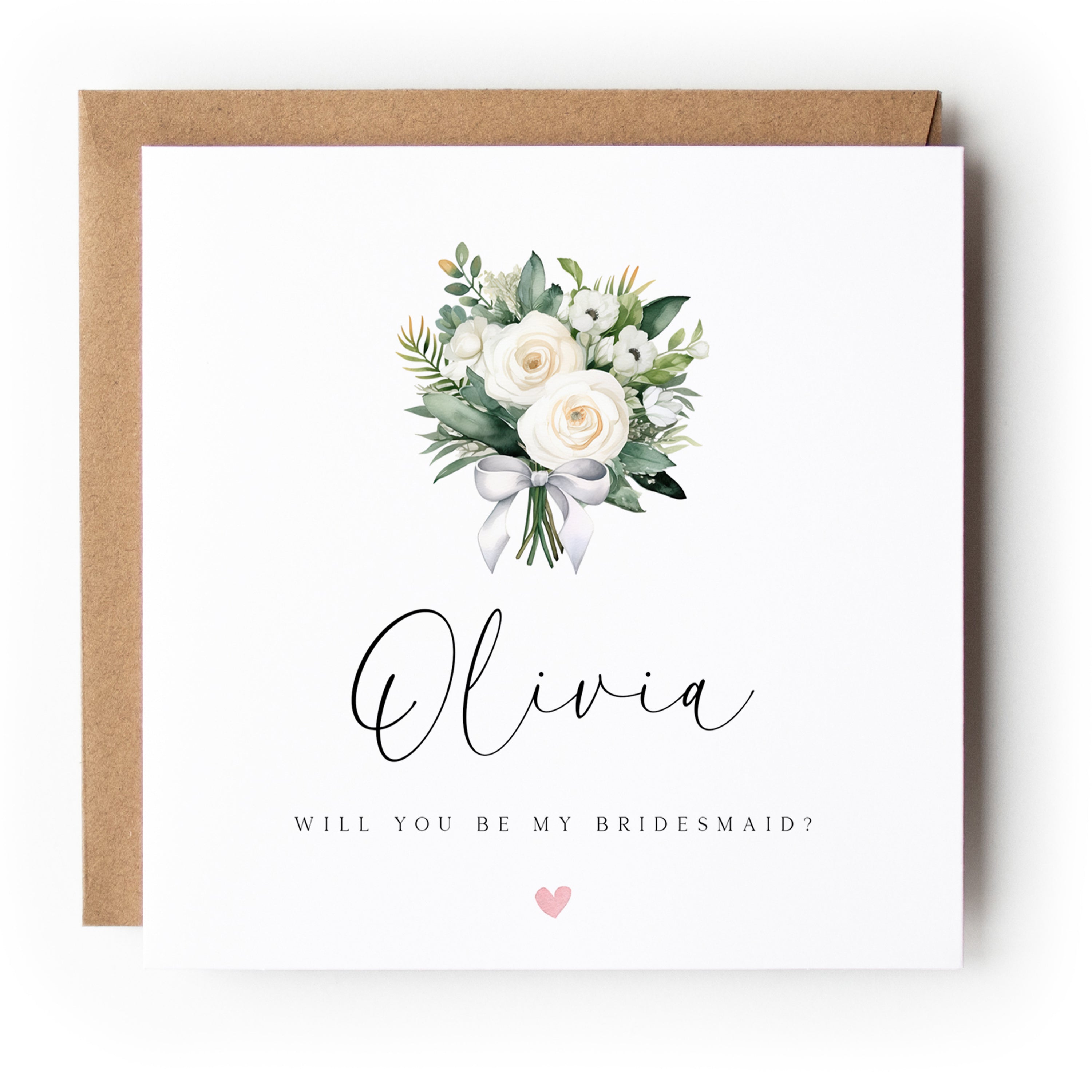 Personalised Will You Be My Bridesmaid Bouquet Card