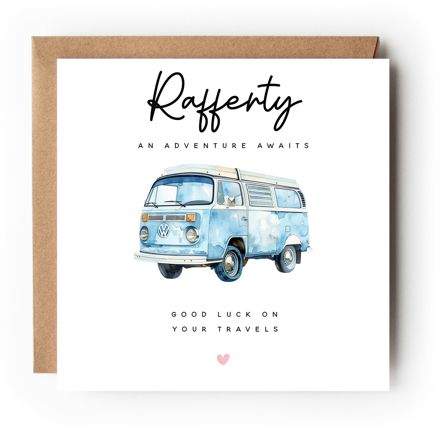 Personalised VW Camper Good Luck Travelling Card