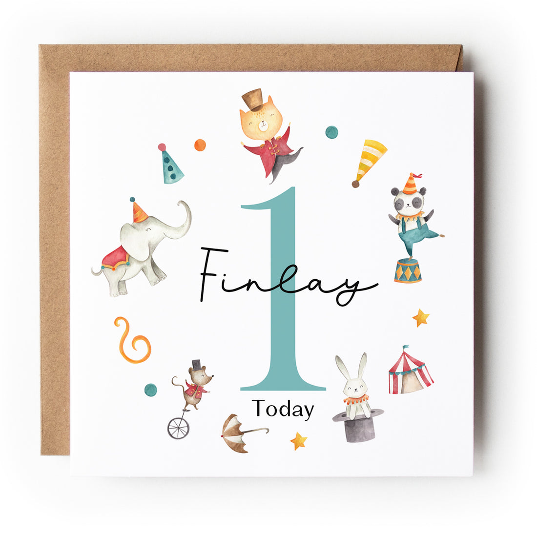 Circus Personalised 1st Birthday Card