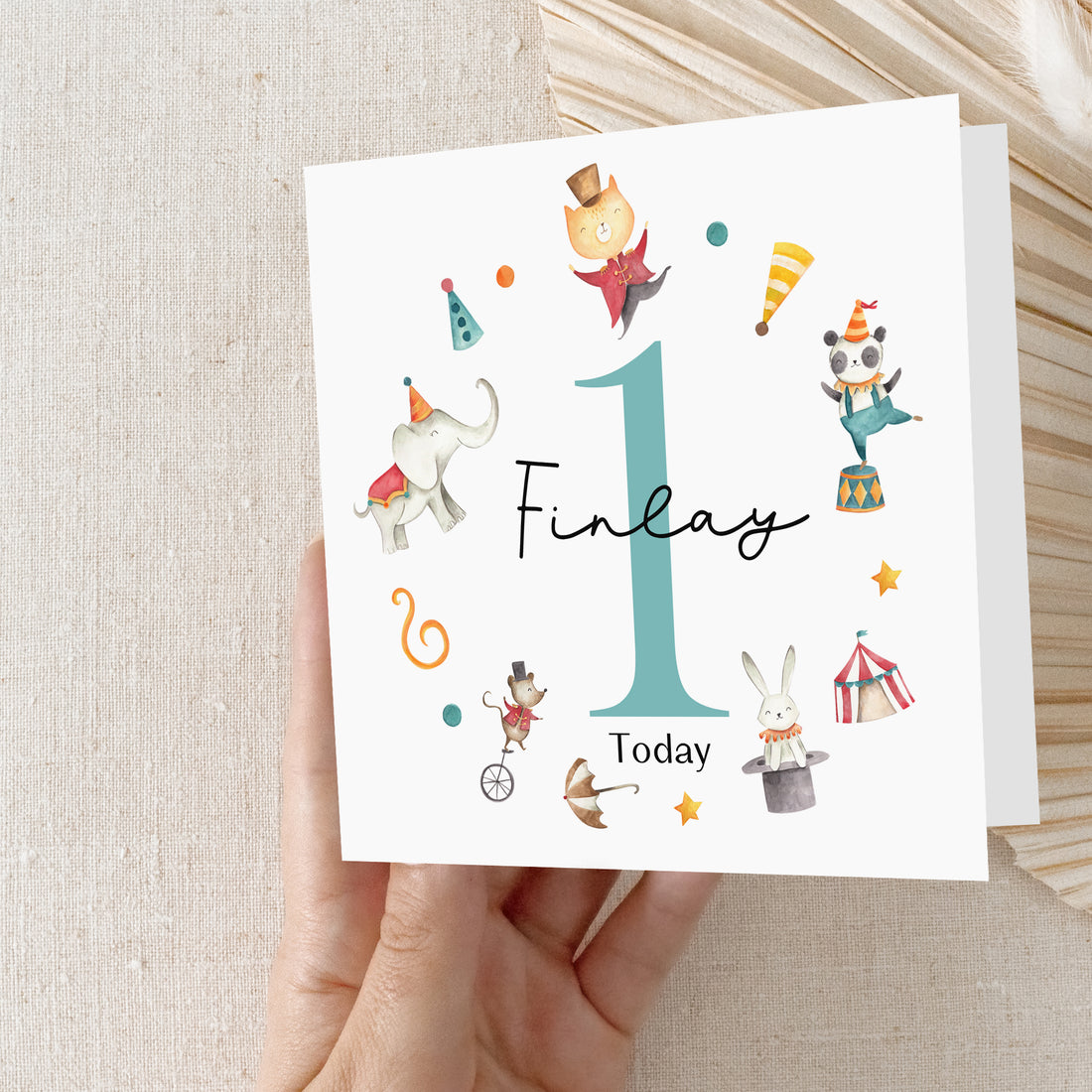 Circus Personalised 1st Birthday Card