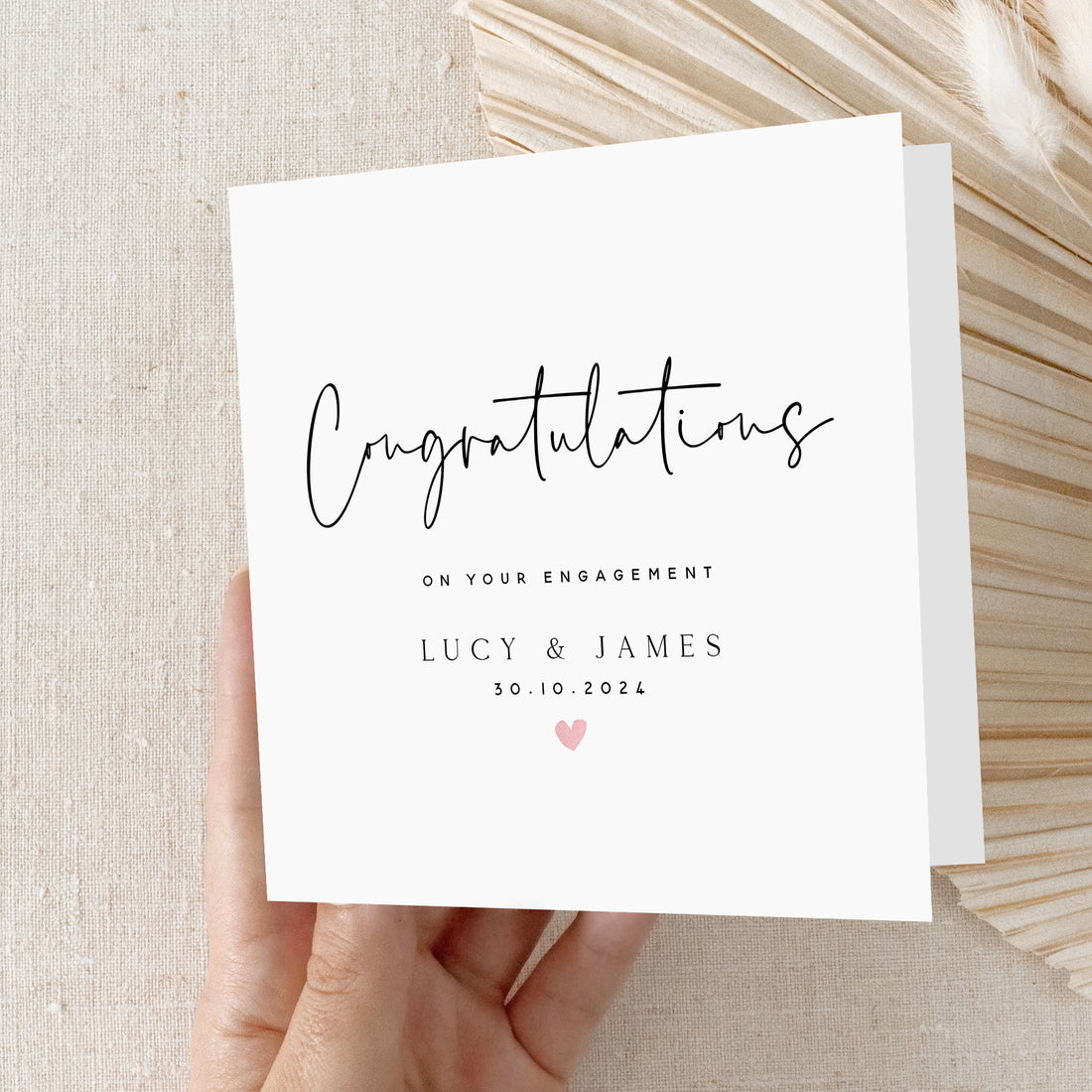 Personalised Engagement Card Minimal