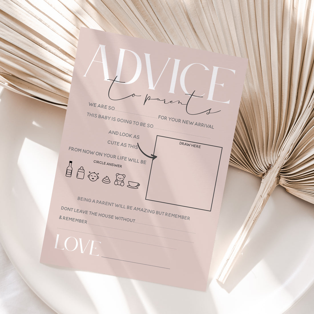 Blush Pink Advice To Parents Cards