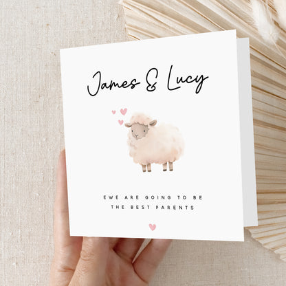 Cute Ewe Will Be The Best Parents Personalised New Parent Card