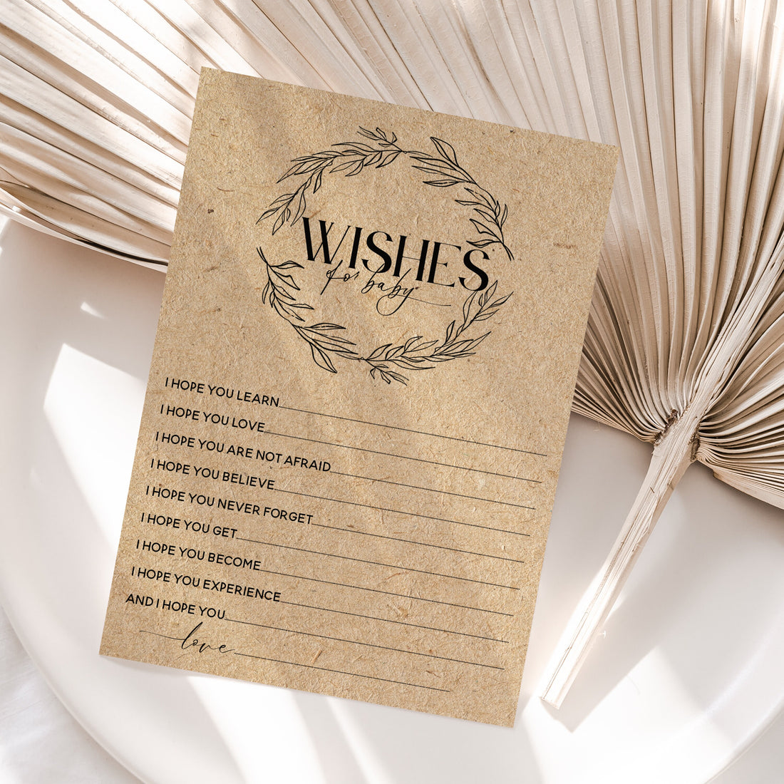 Baby Shower Wishes Game Cards Boho Botanical Kraft Afternoon Tea Party New Mum To Be Gender Reveal Party Games Favours Ideas Keepsake