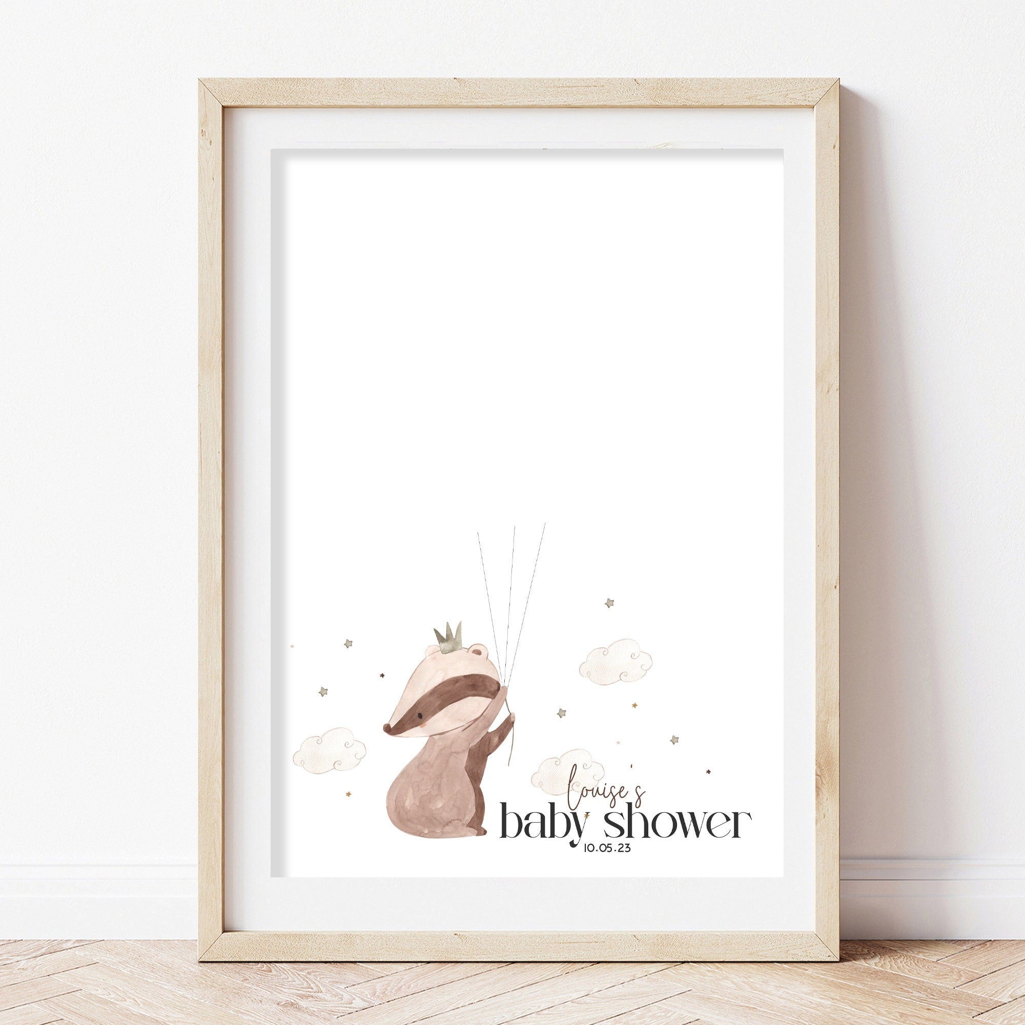 Baby Shower Badger Fingerprint Tree