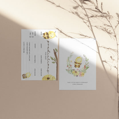 Baby Prediction Cards | Baby Shower Game | Bumble Bee Theme | Mum To Be Cards | Neutral Baby Shower | Keepsake | Baby Sprinkle | Baby Guess