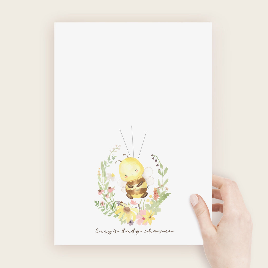 PErsonalised Bee Finger Print Tree Nursery Print