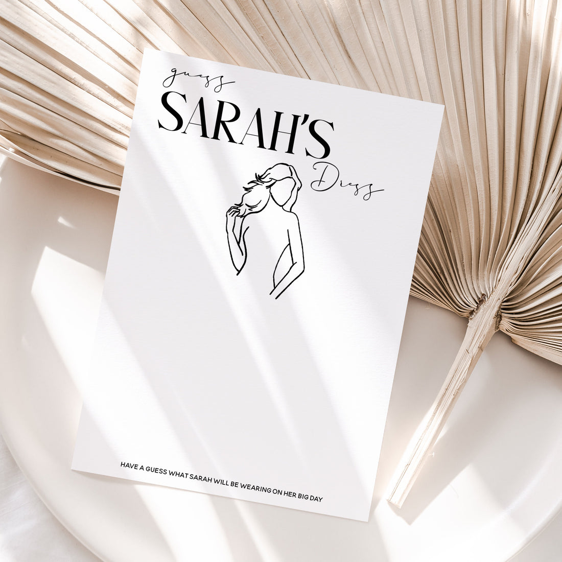 Personalised Minimal Guess The Dress Cards Black & White