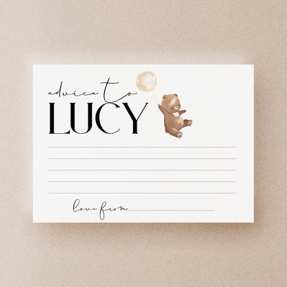 Bear Baby Shower Games-Advice To Mum Card-Personalised Baby Shower Game-Baby Advice-Teddy Bear Theme-Gender Neutral Unisex-New Mum Baby Gift