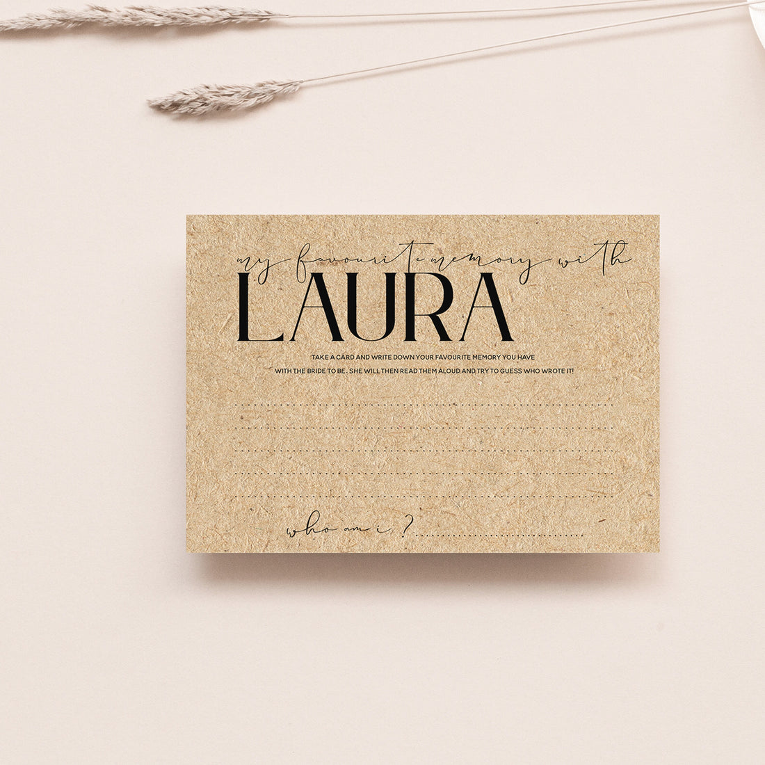 Personalised Kraft Memory With The Bride Cards
