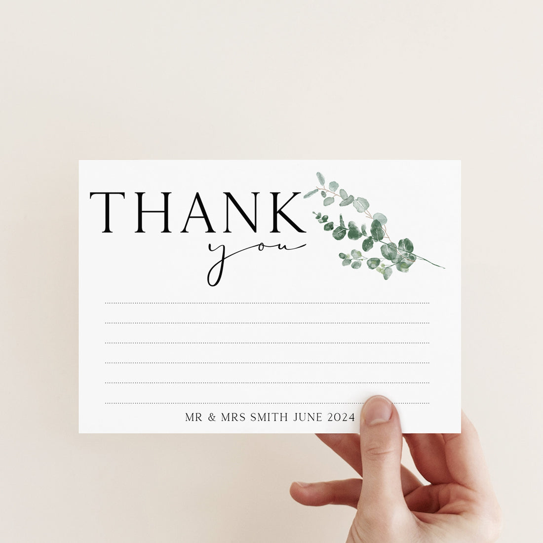 Botanical Personalised Wedding Thank You Cards