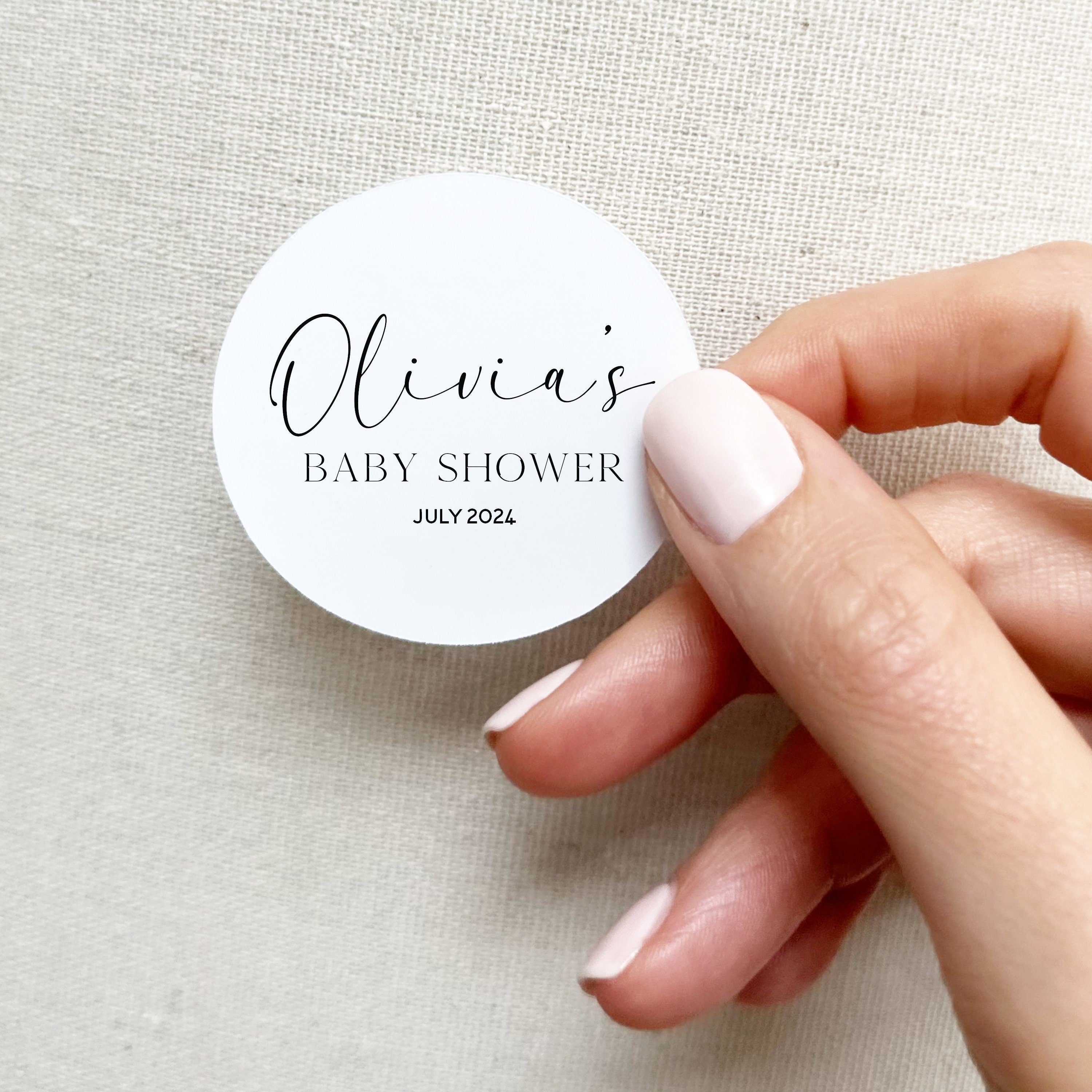 Personalised minimal baby shower stickers