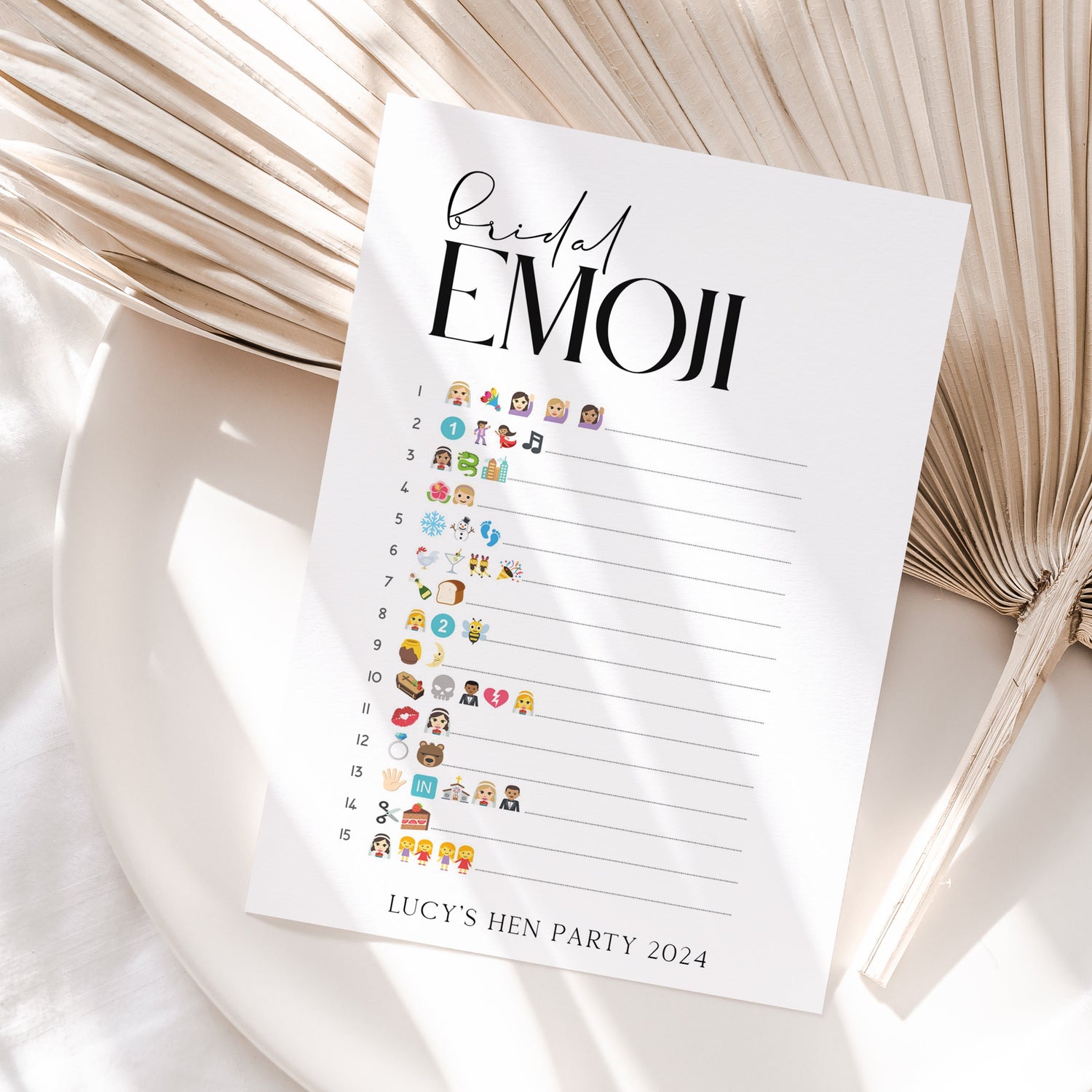 Personalised Hen Emoji Game Cards