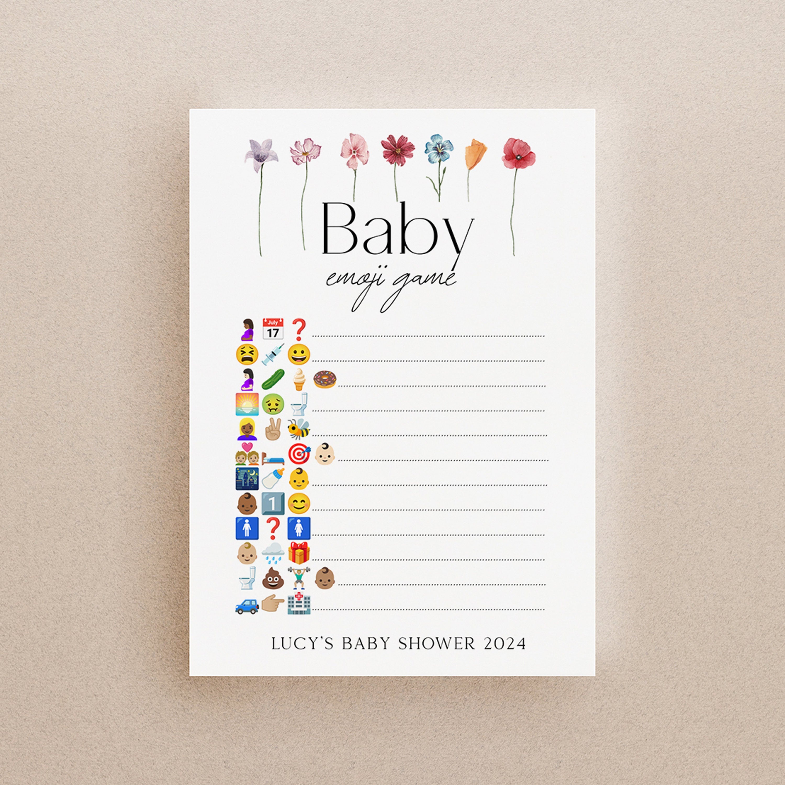 Personalised Floral Emoji Cards