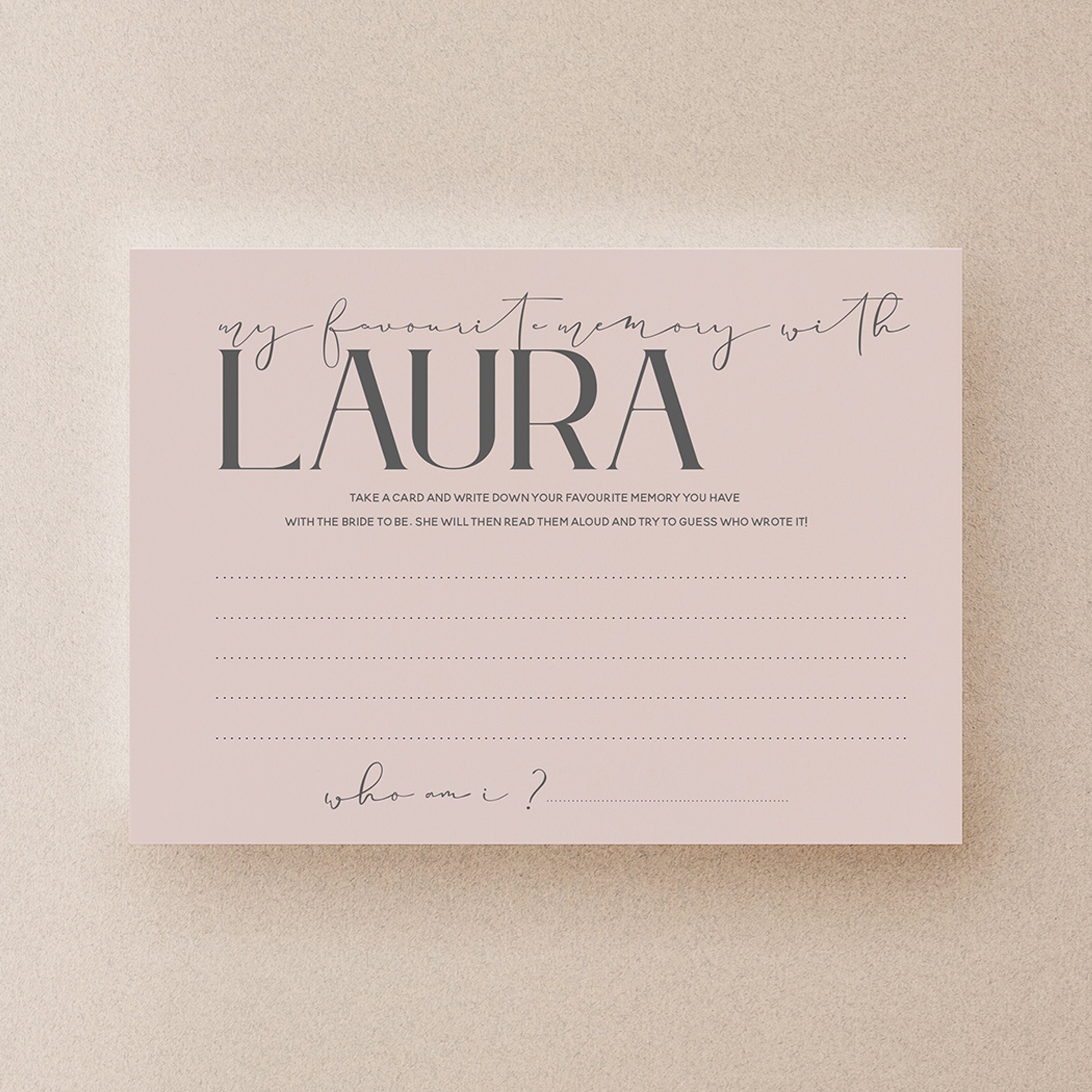 Personalised Blush Pink Memory With The Bride Cards