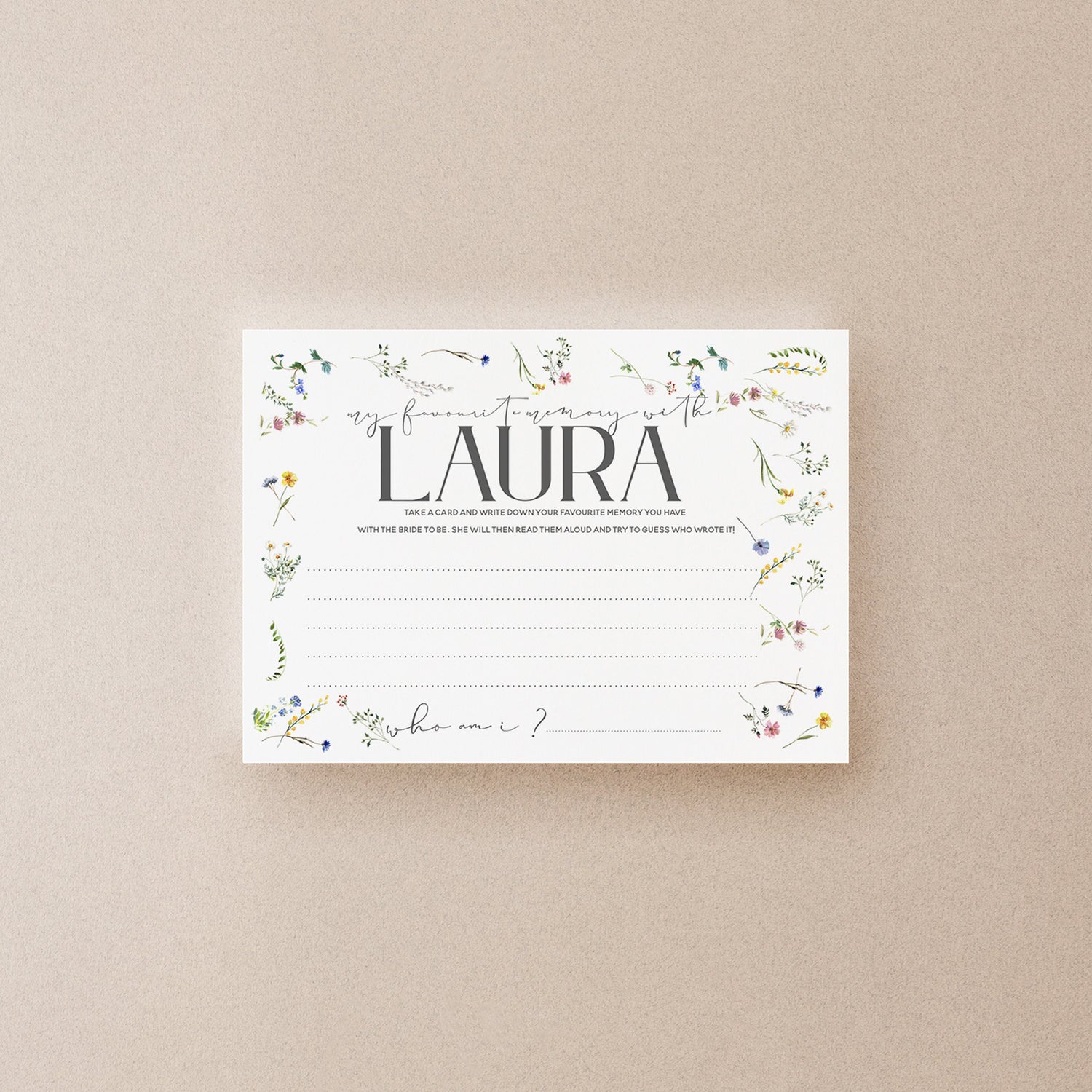 Spring Flower Personalised Memory With The Bride Cards