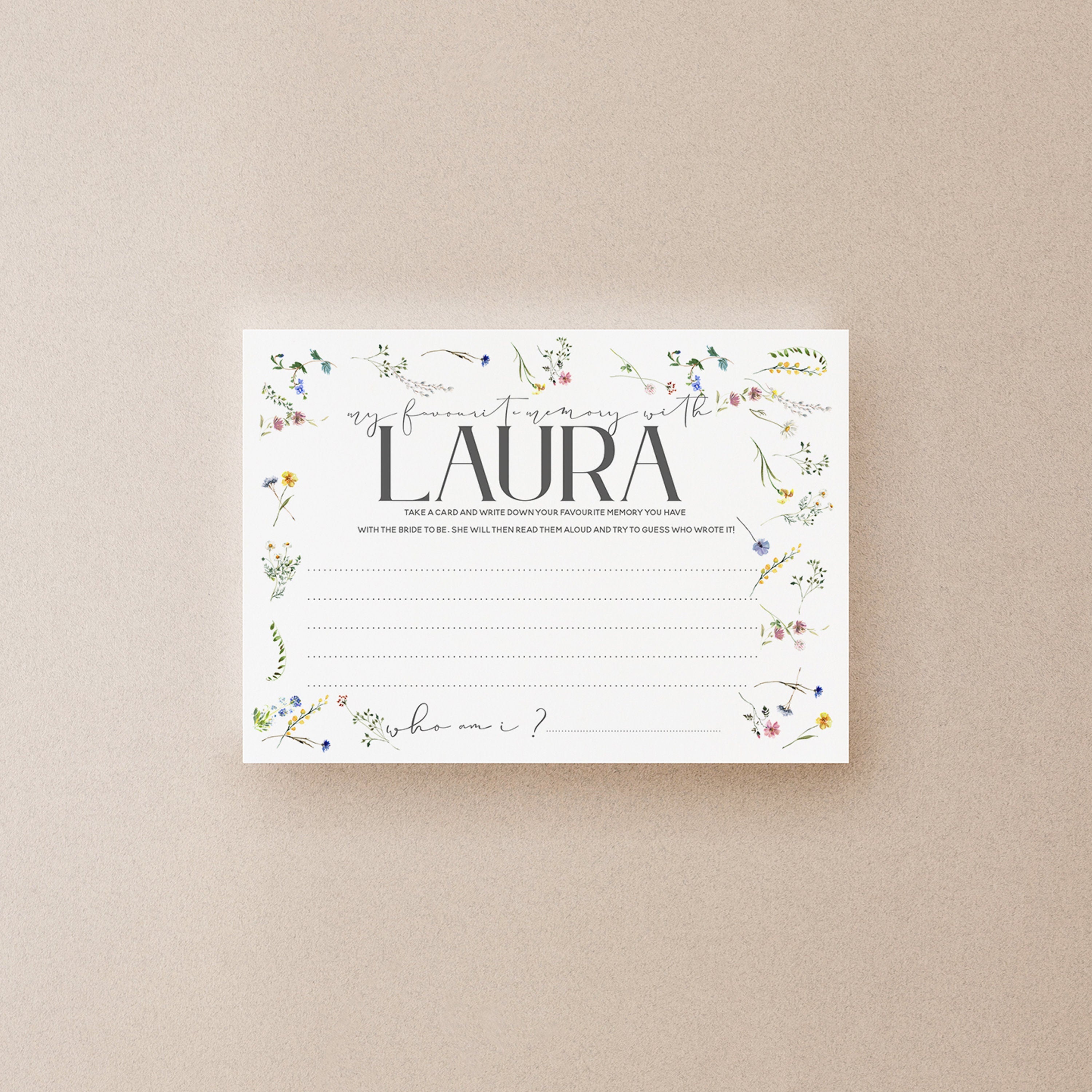 Spring Flower Personalised Memory With The Bride Cards