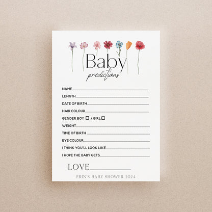 Personalised Floral Prediction Cards