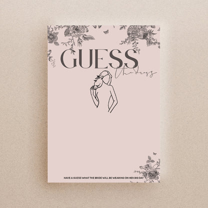 Guess The Dress Blush Pink Floral Cards