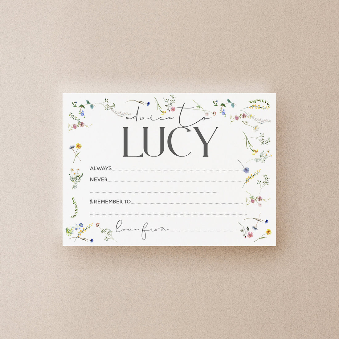 Personalised Spring Flower Advice To Bride Cards